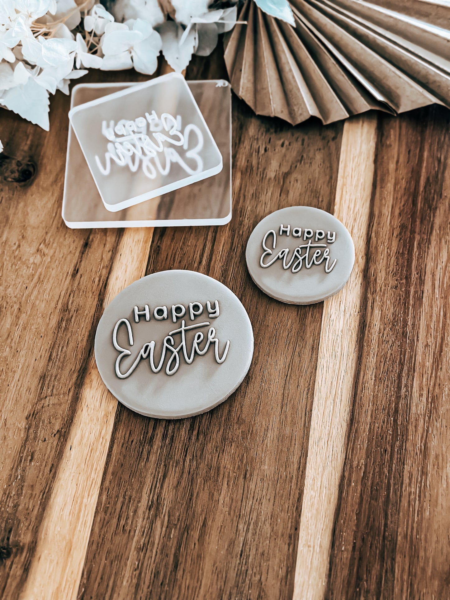 Happy Easter 'UP' (Classy) - Cookie Stamp - Ideal for Fondant & Sugar Cookies