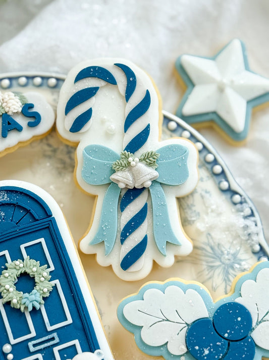 Candy Cane (Bow) - Cookie Stamp & Cutter