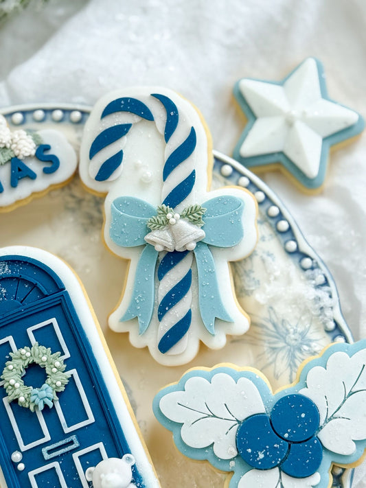 Mini Candy Cane (Bow) - Cookie Stamp & Cutter