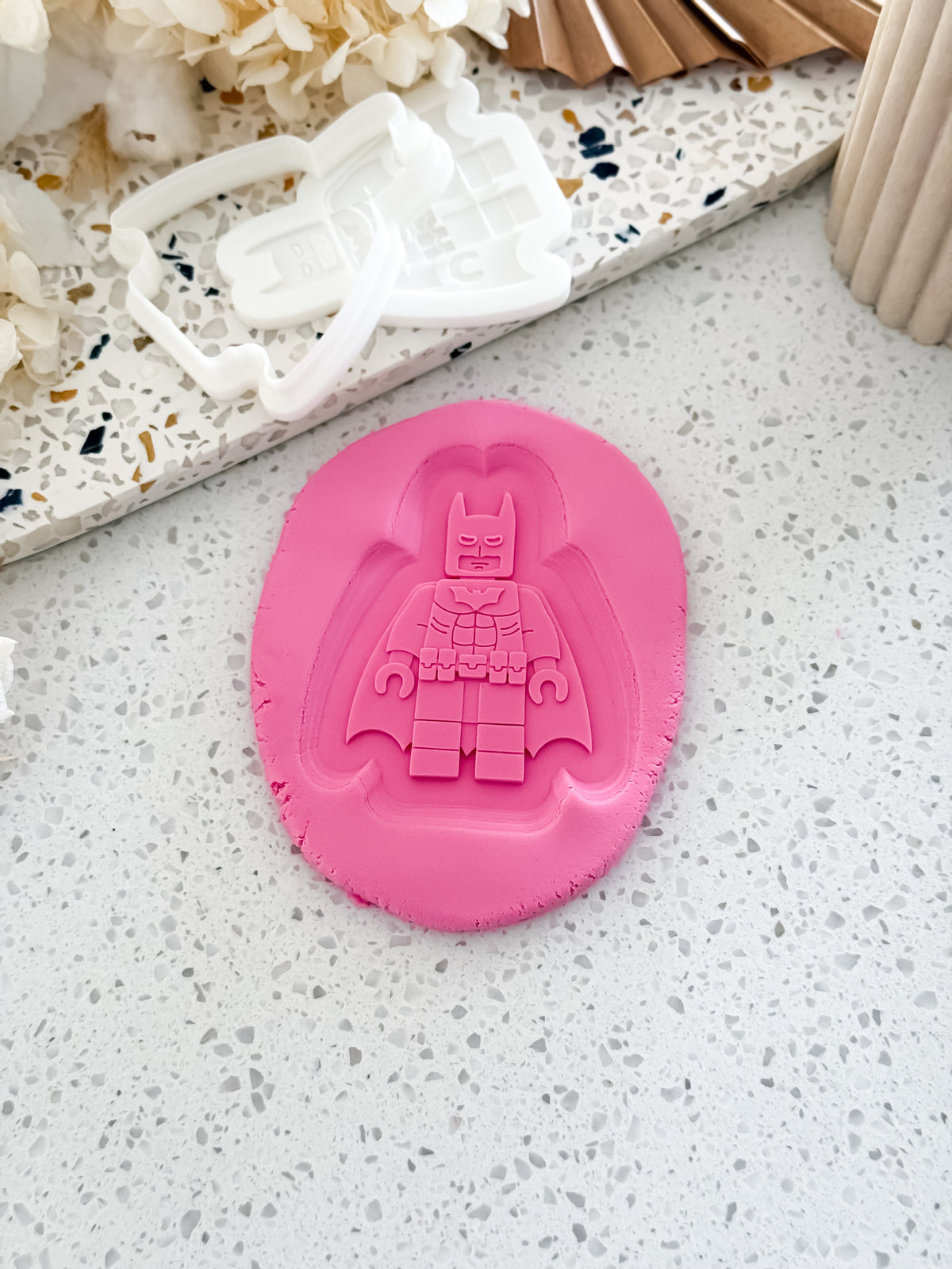 Bat Hero (Block Character) Stamp & Cutter - Perfect for Fondant & Sugar Cookies
