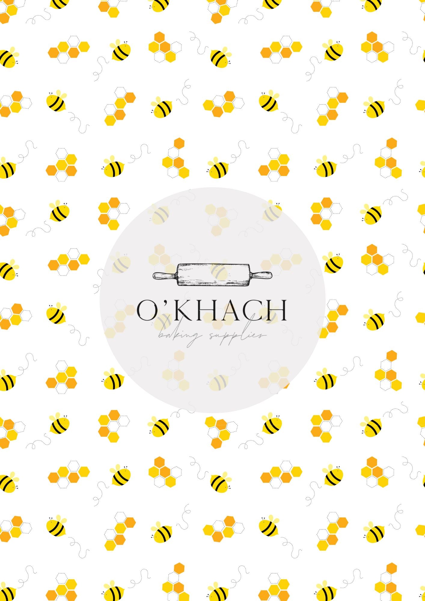 Bees & Honey Pattern No.2 - Digital Edible Image for Cakes & Cookies