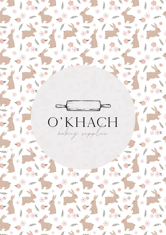 Bunny Garden Pattern No.6 - Digital Edible Image for Cakes & Cookies