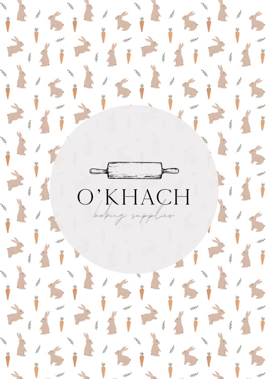 Bunny Garden Pattern No.9 - Digital Edible Image for Cakes & Cookies