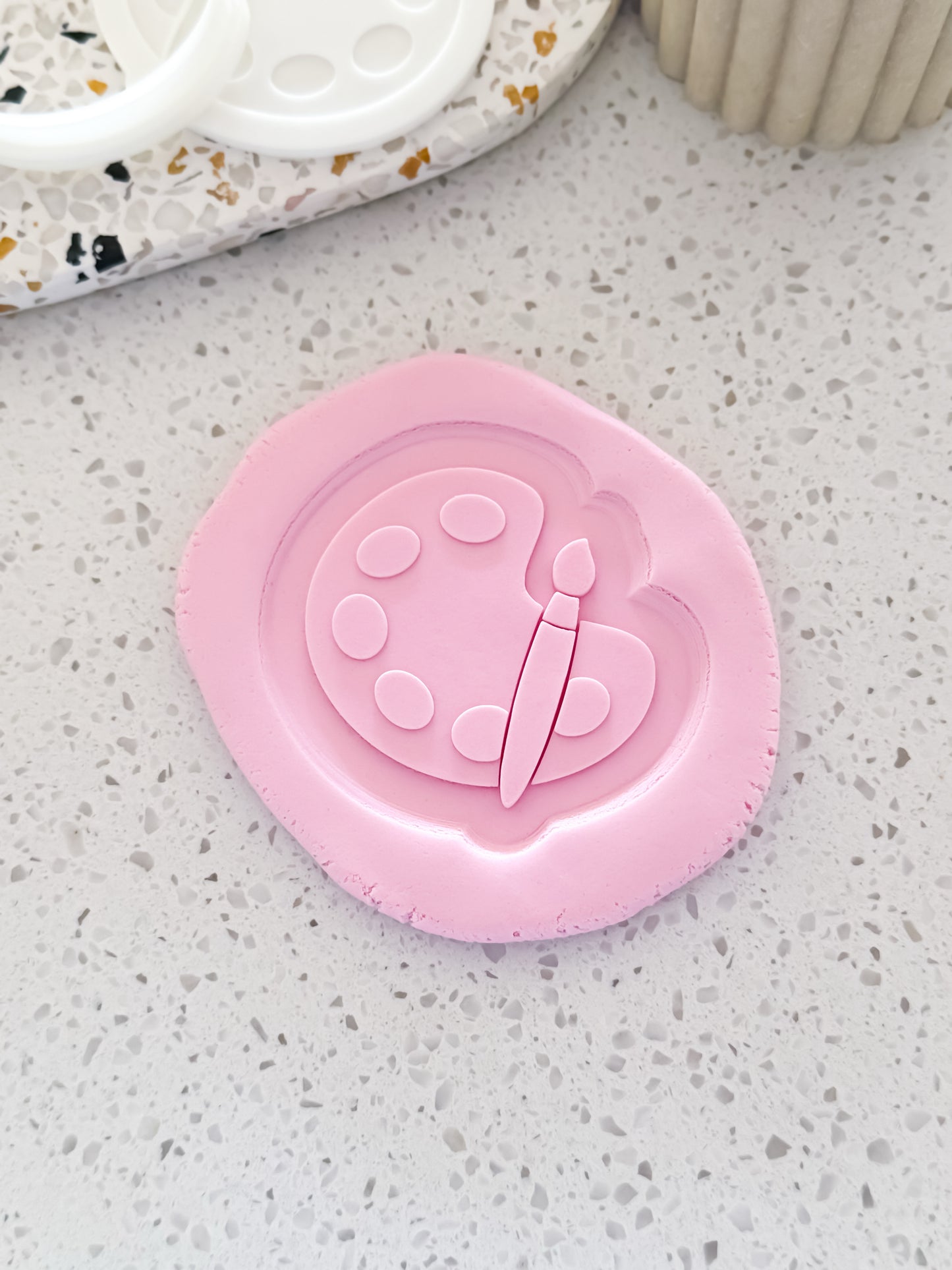 Paint Pallet (With Brush) Stamp & Cutter - Perfect for Fondant & Sugar Cookies