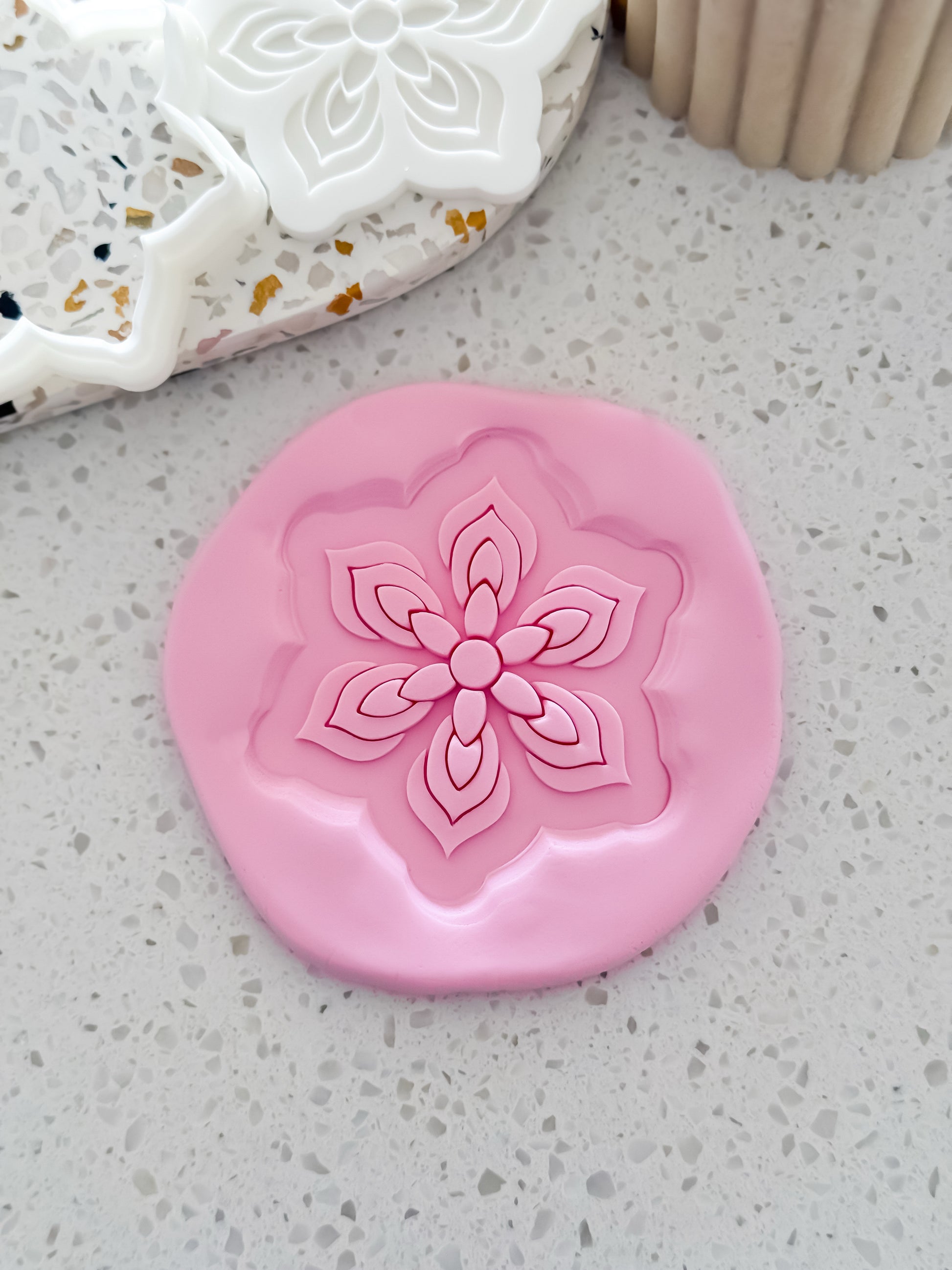 Lotus Diwali Bloom Stamp and Cutter - Perfect for Fondant & Sugar Cookies