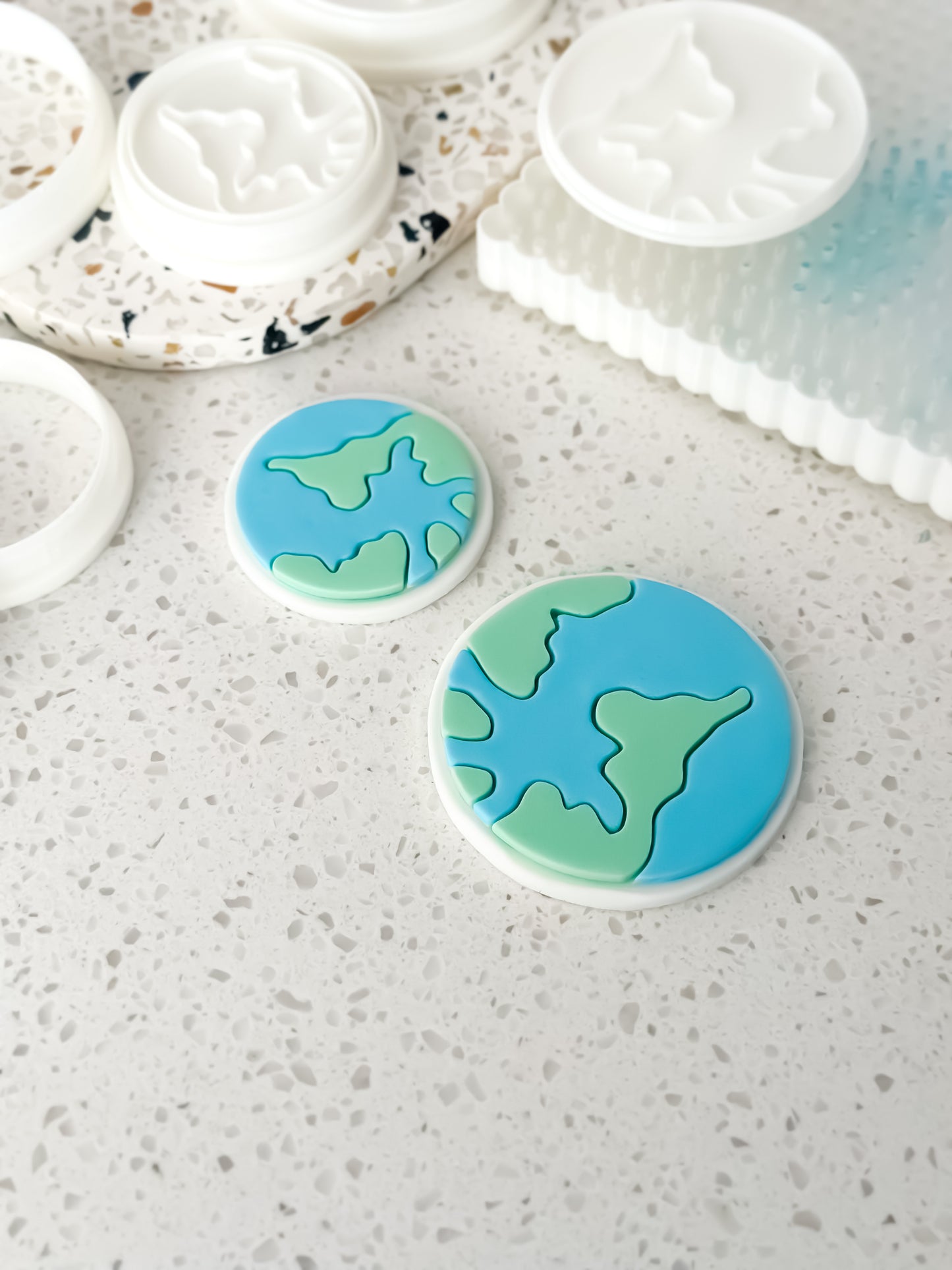 Earth & Mini - Cookie Stamp and Cutter - Fondant & Sugar Cookies