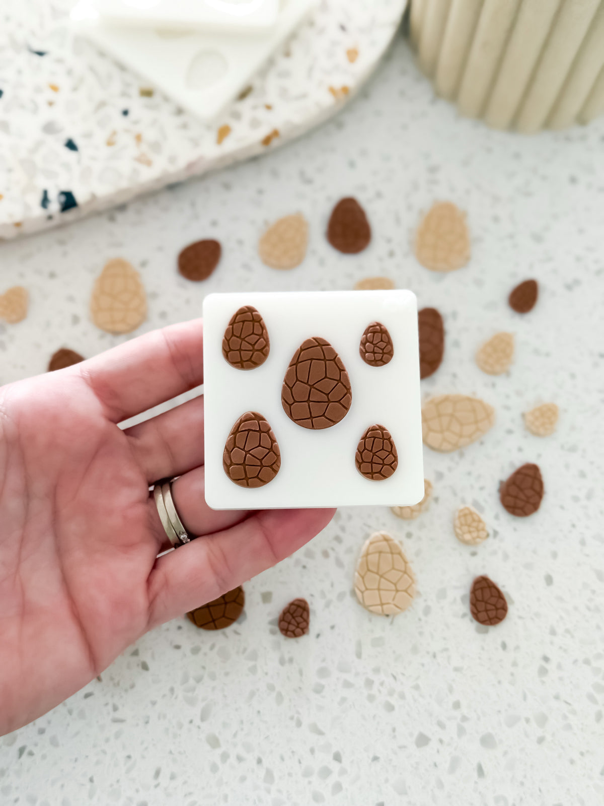 Easter Chocolate Egg Finger Press Fondant Mould by O'Khach Baking Supplies