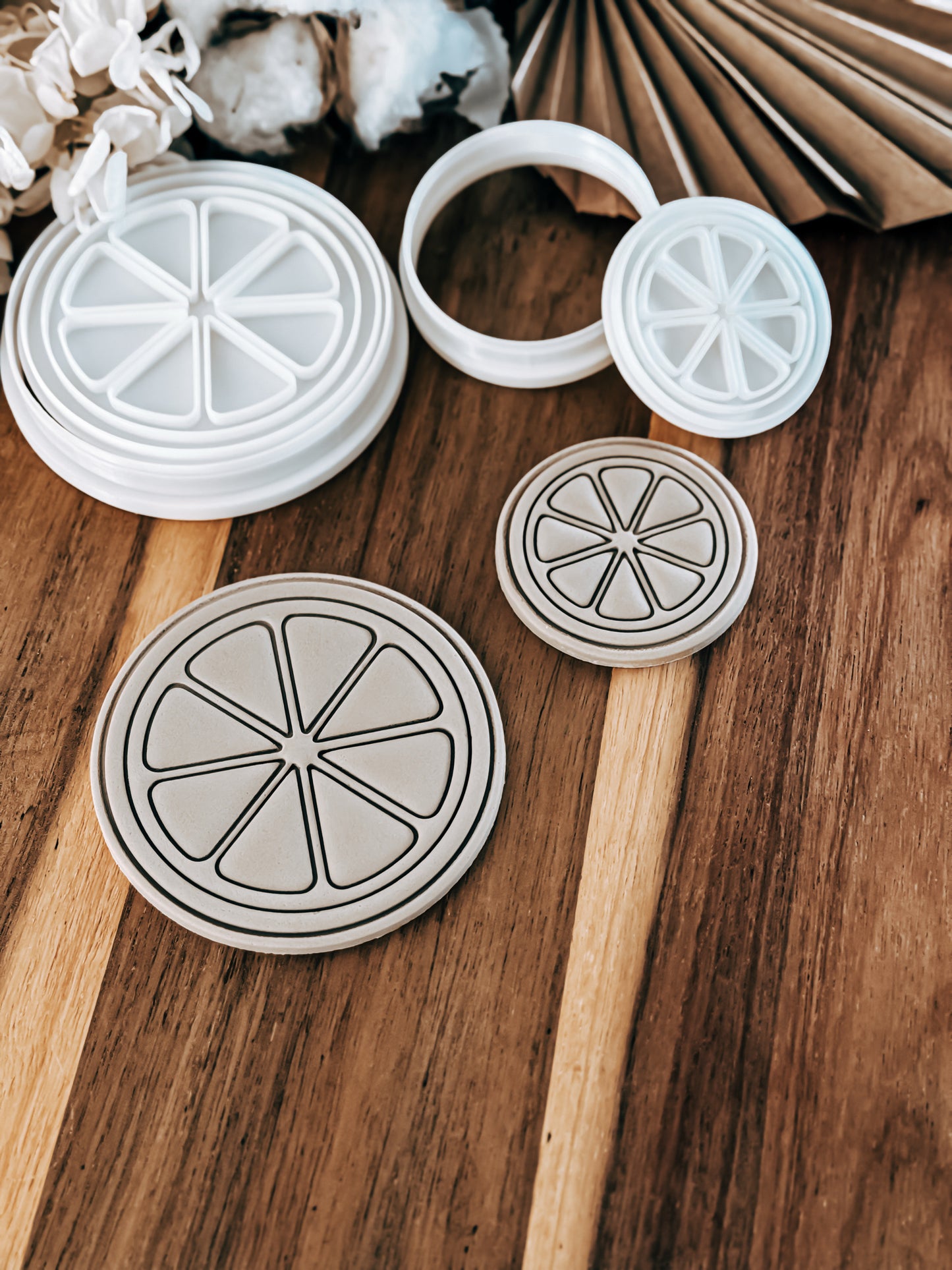 Mini Lemon Round (Half) Stamp & Cutter - Perfect for Fondant & Sugar Cookies