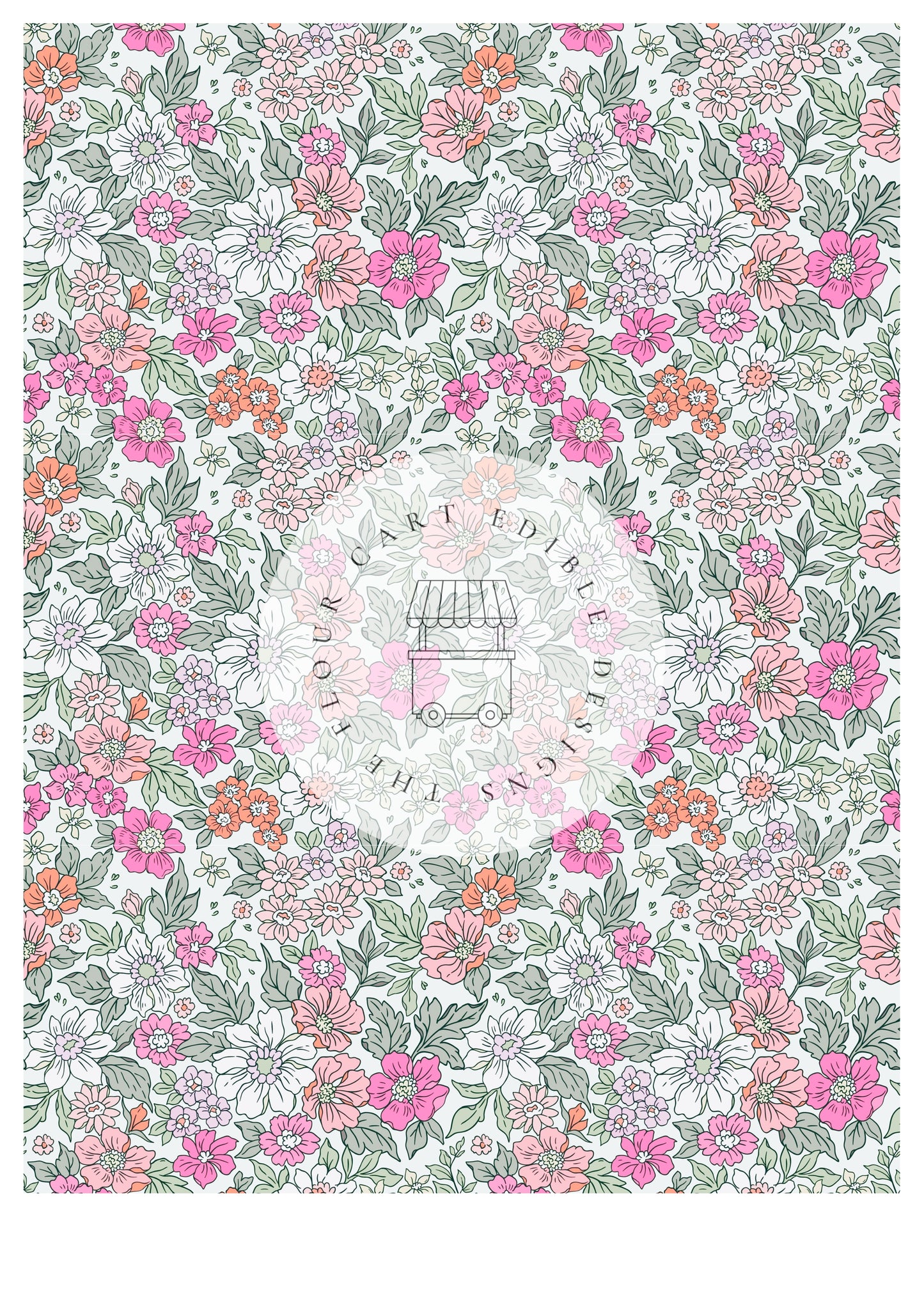 Floral Option 1 - The Flour Cart Edible Image - Premium from The Flour Cart - Just $16.99! Shop now at O'Khach Baking Supplies