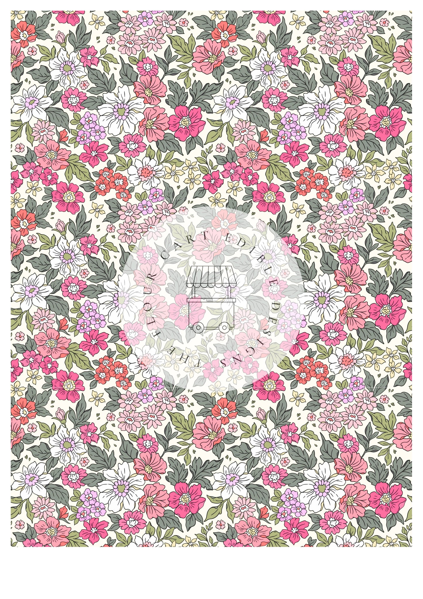 Floral Option 3 - The Flour Cart Edible Image - Premium from The Flour Cart - Just $16.99! Shop now at O'Khach Baking Supplies