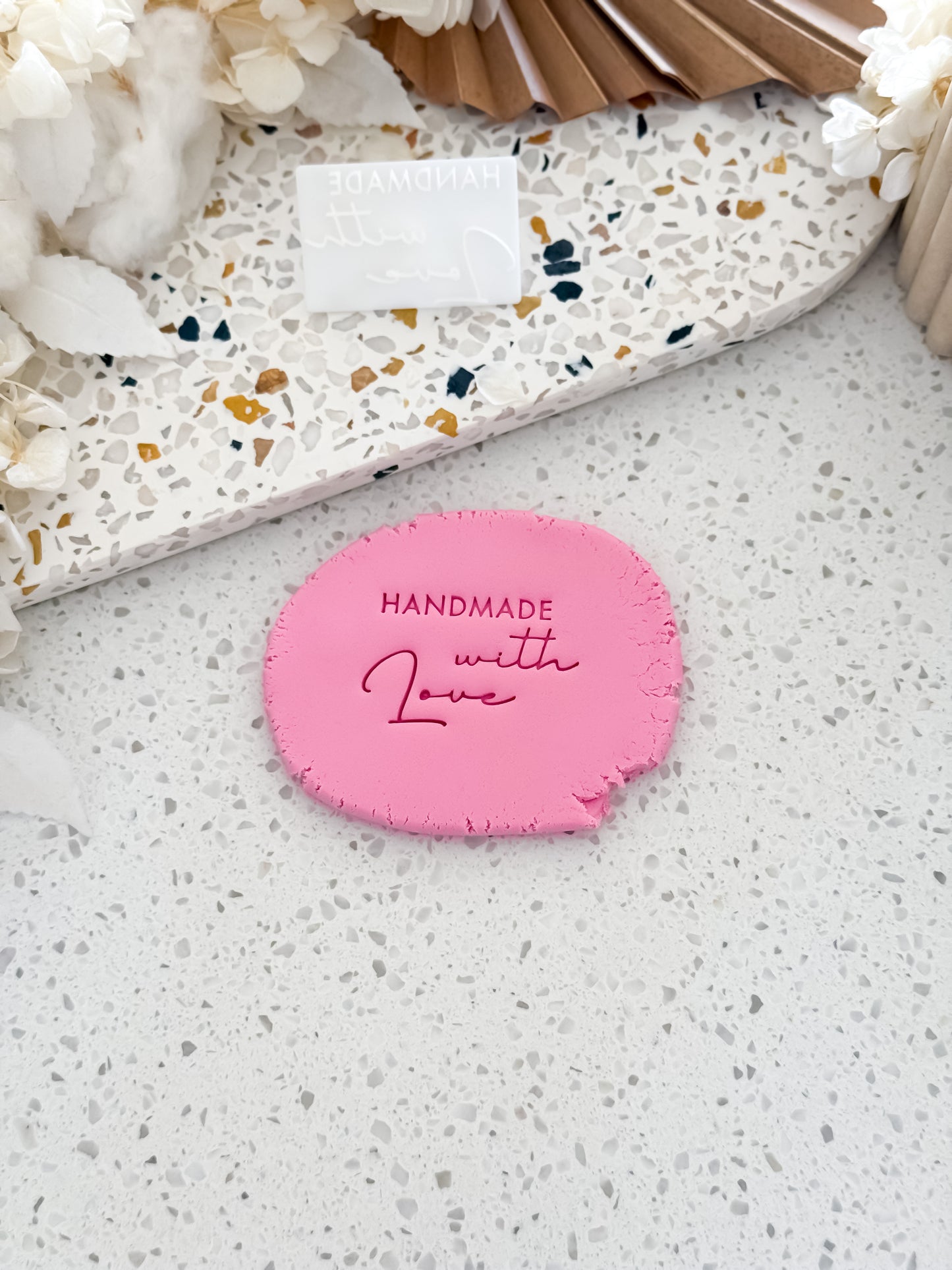 Handmade With Love Cookie Stamp - Perfect for Fondant, Sugar Cookies & Baking