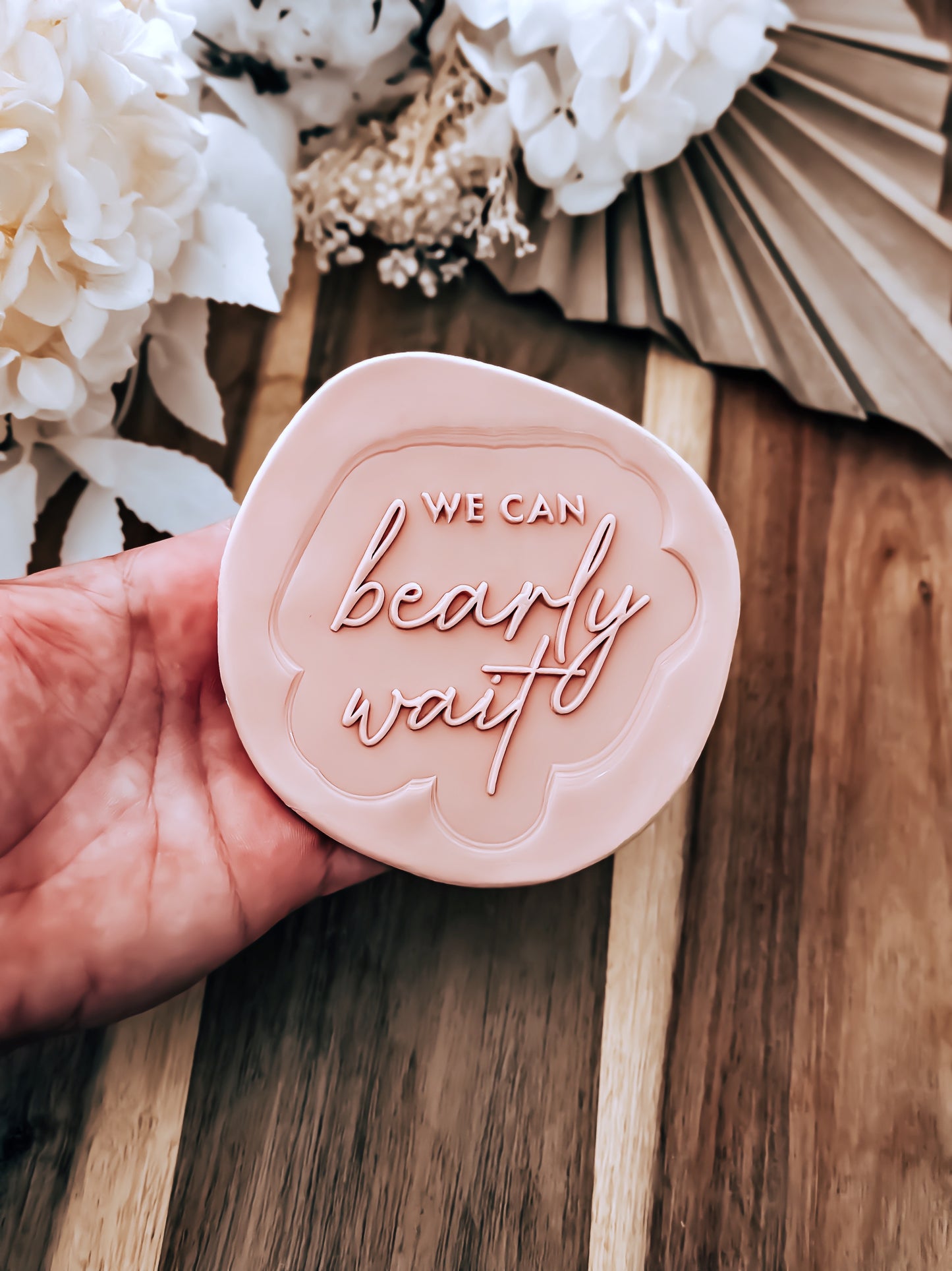 We Can Bearly Wait 'UP' Stamp and Cutter - Perfect for Fondant & Sugar Cookies