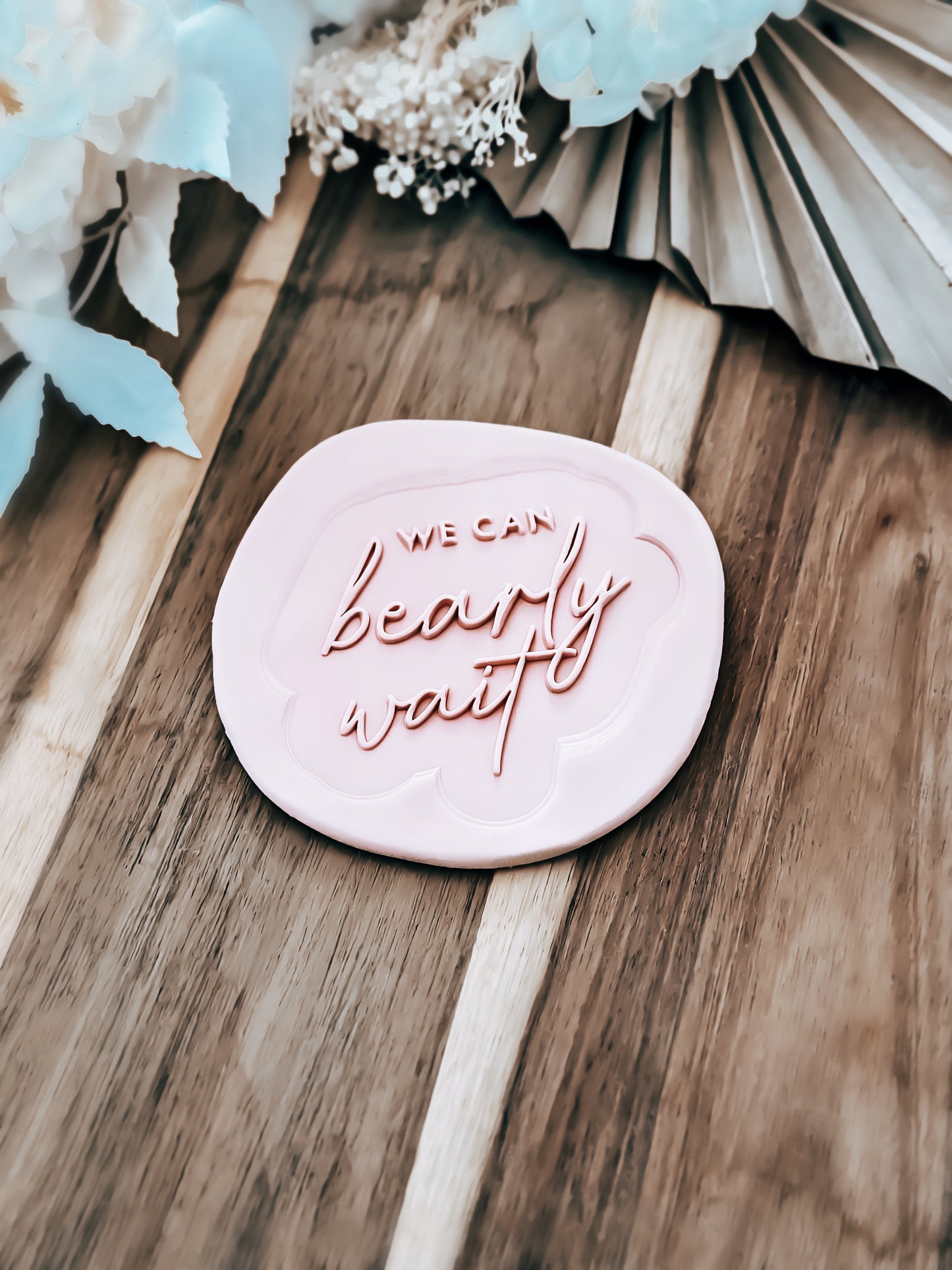 We Can Bearly Wait 'UP' Stamp and Cutter - Perfect for Fondant & Sugar Cookies