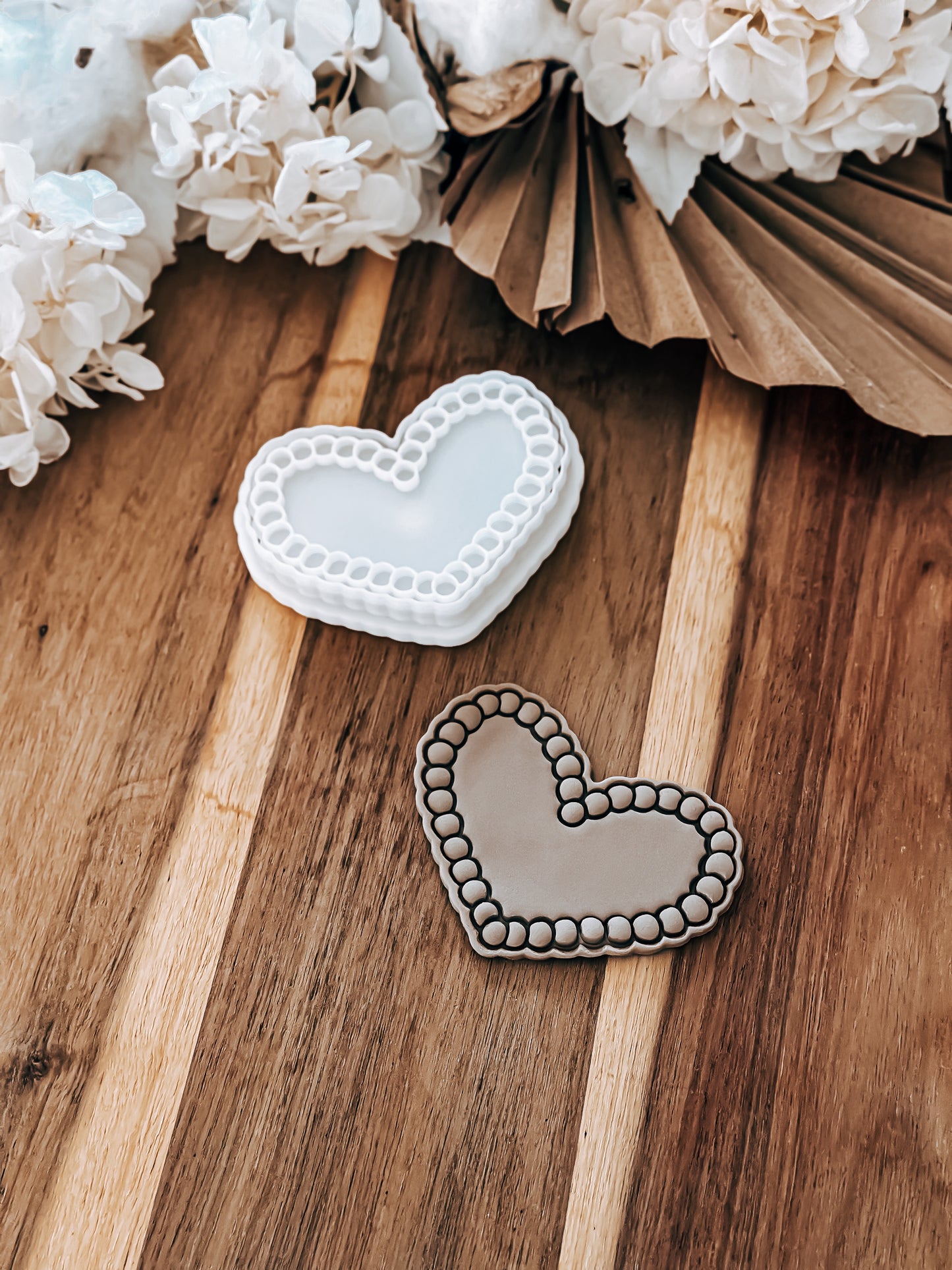 Pearl Heart - Cookie Stamp and Cutter - Ideal for Fondant & Sugar Cookies