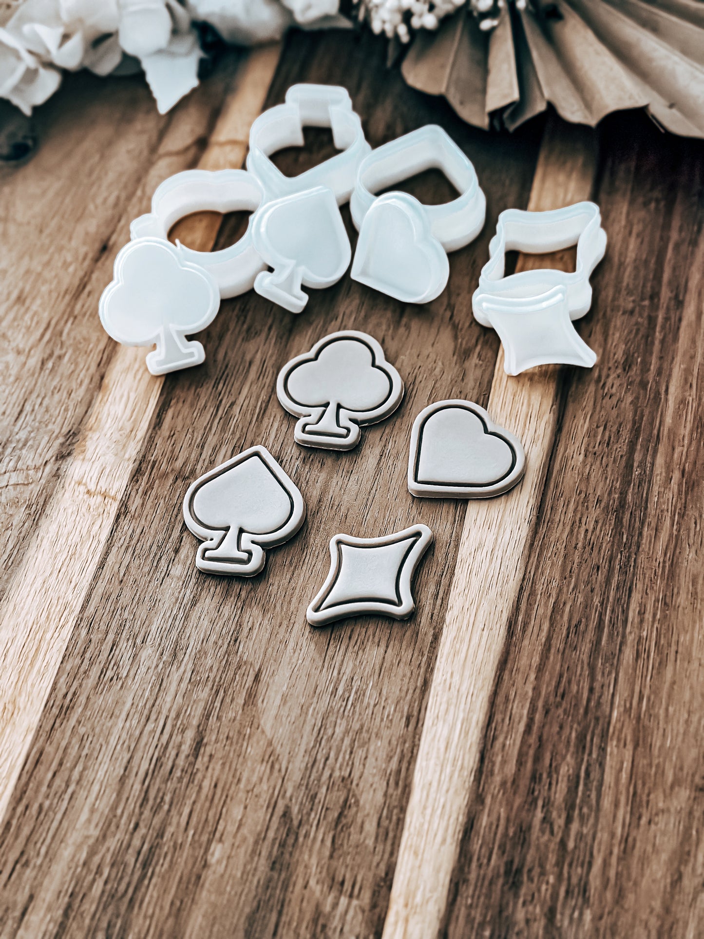 Mini Playing Card Symbols (Set Of 4) Stamp & Cutter - Perfect for Fondant & Sugar Cookies