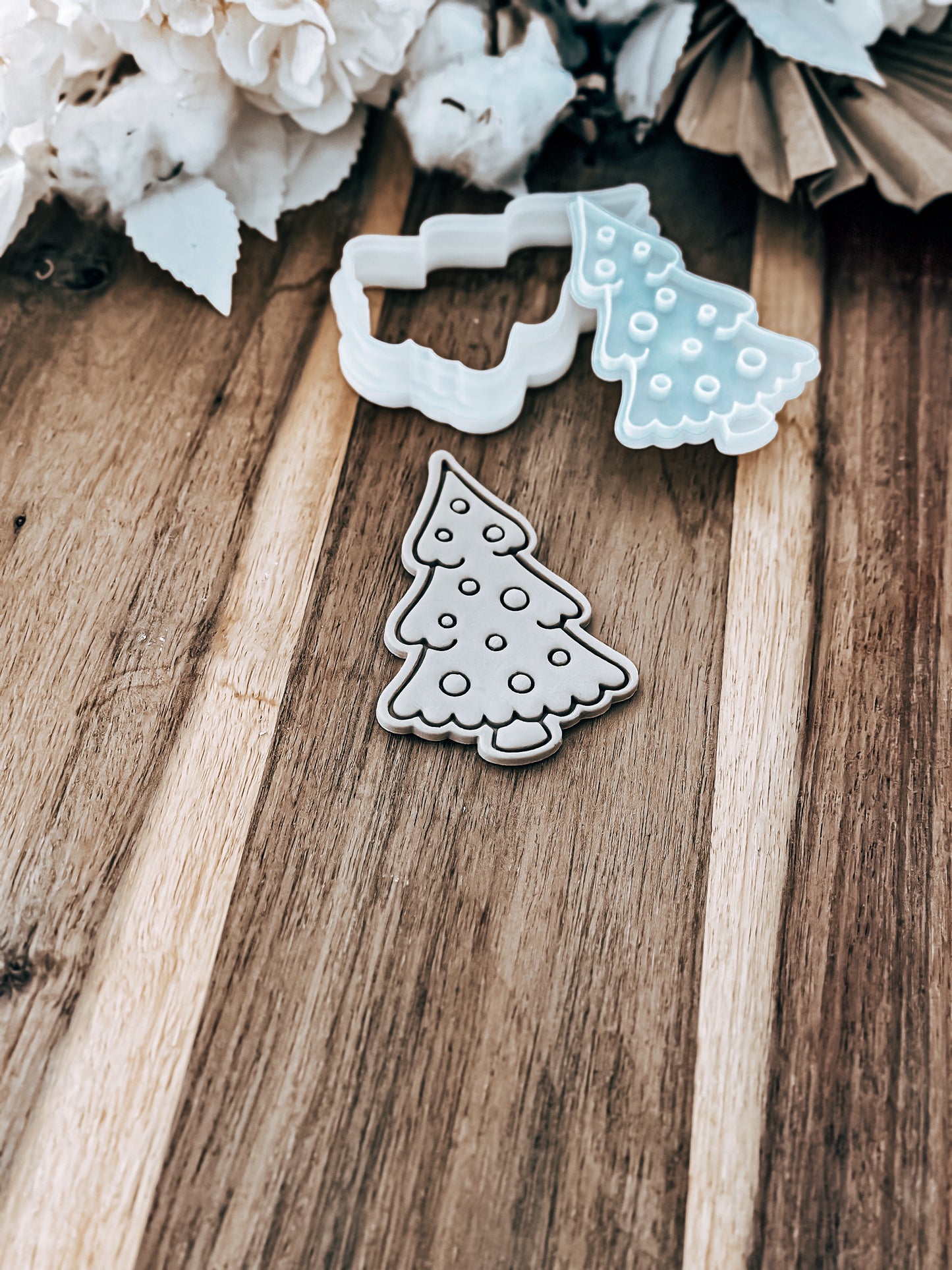 Christmas Ball Tree - Cookie Stamp and Cutter - Fondant & Sugar Cookies
