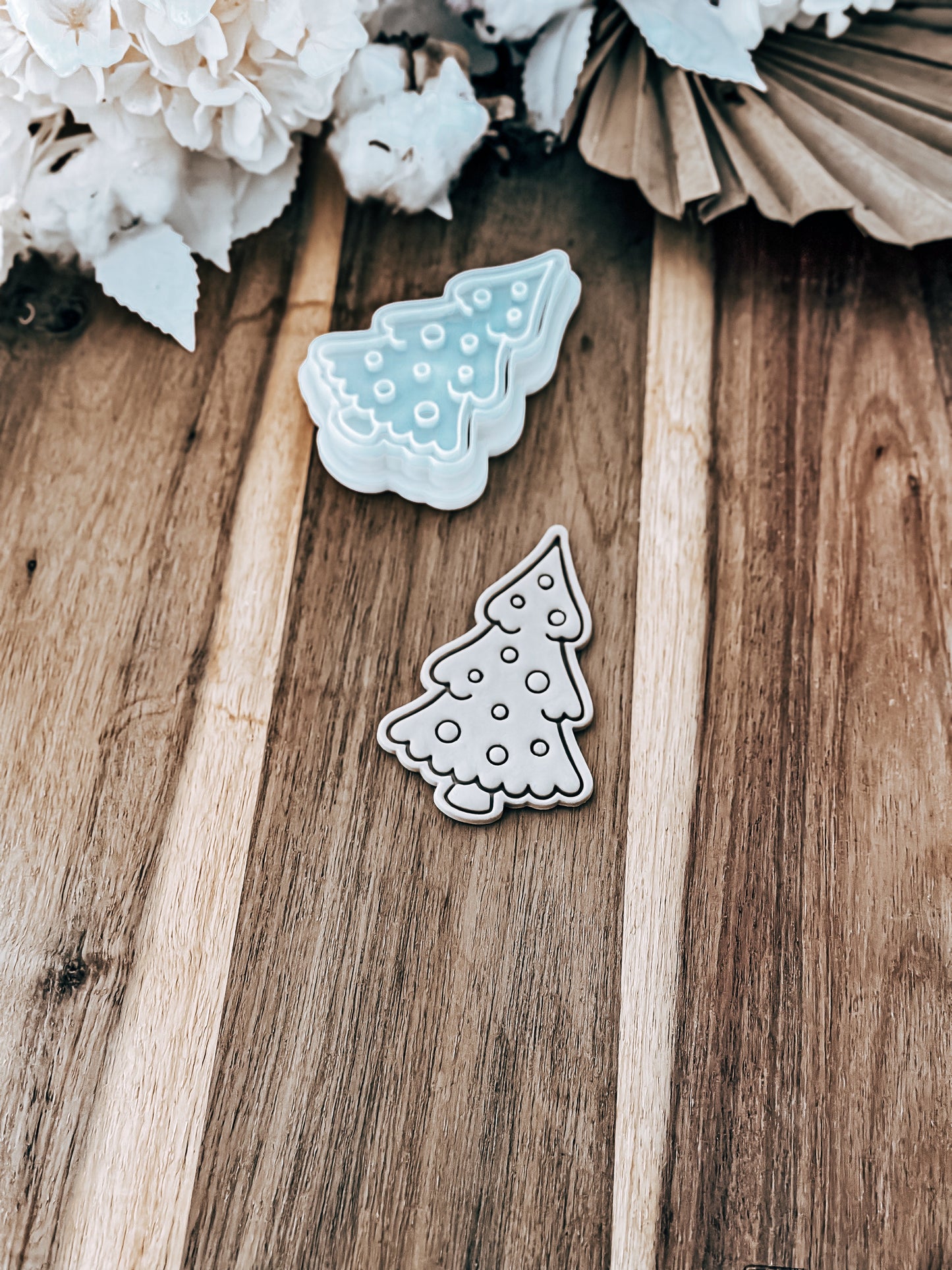 Christmas Ball Tree - Cookie Stamp and Cutter - Fondant & Sugar Cookies