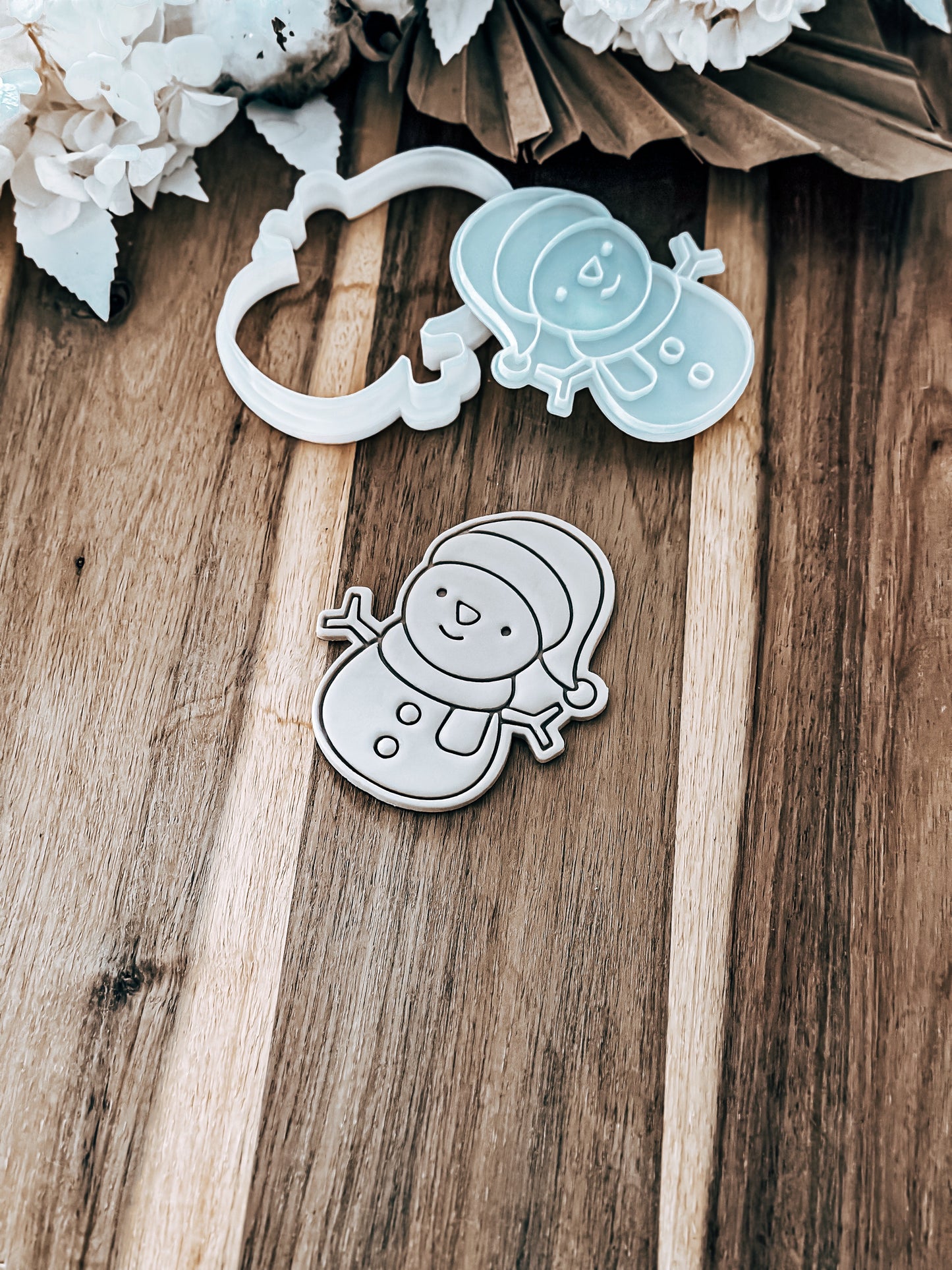 Christmas Snowman - Cookie Stamp and Cutter - Fondant & Sugar Cookies