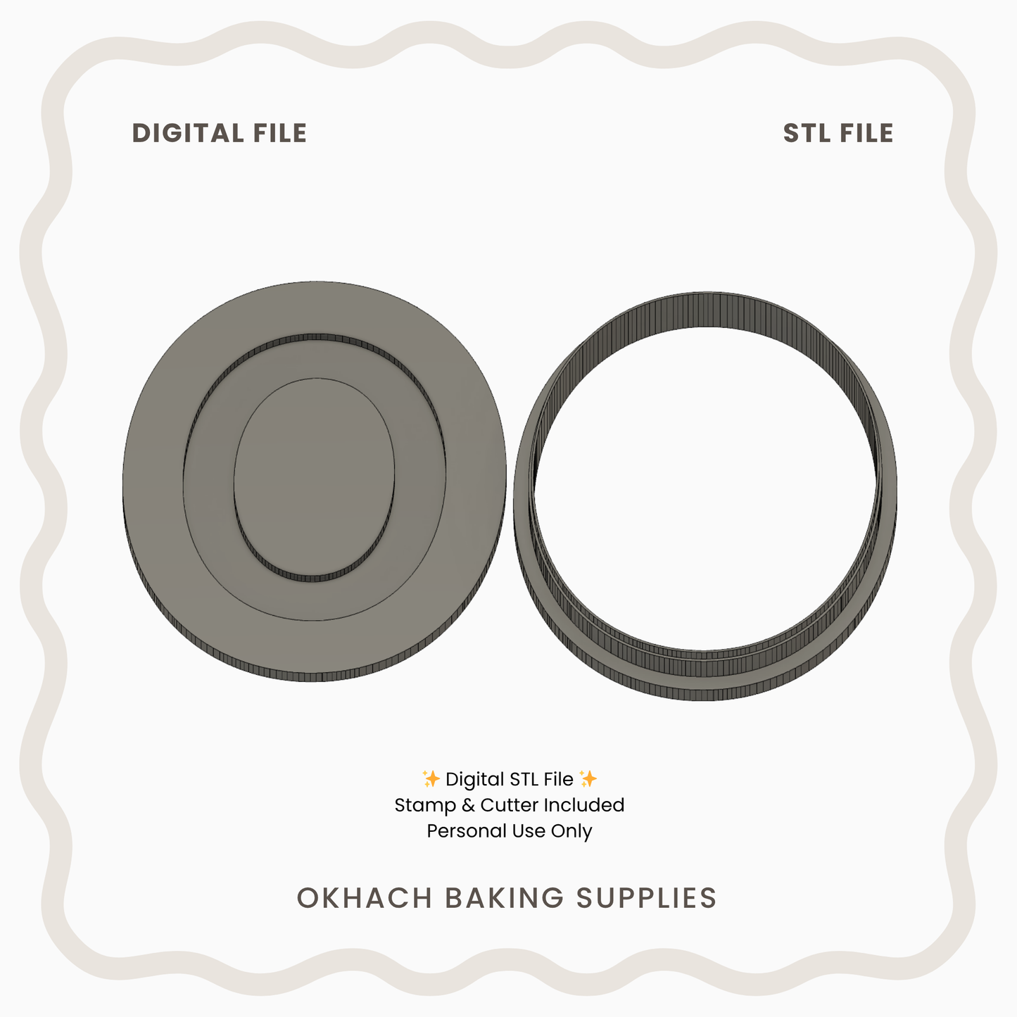 Number 0 Cookie Cutter & Stamp – Digital STL File for 3D Printing