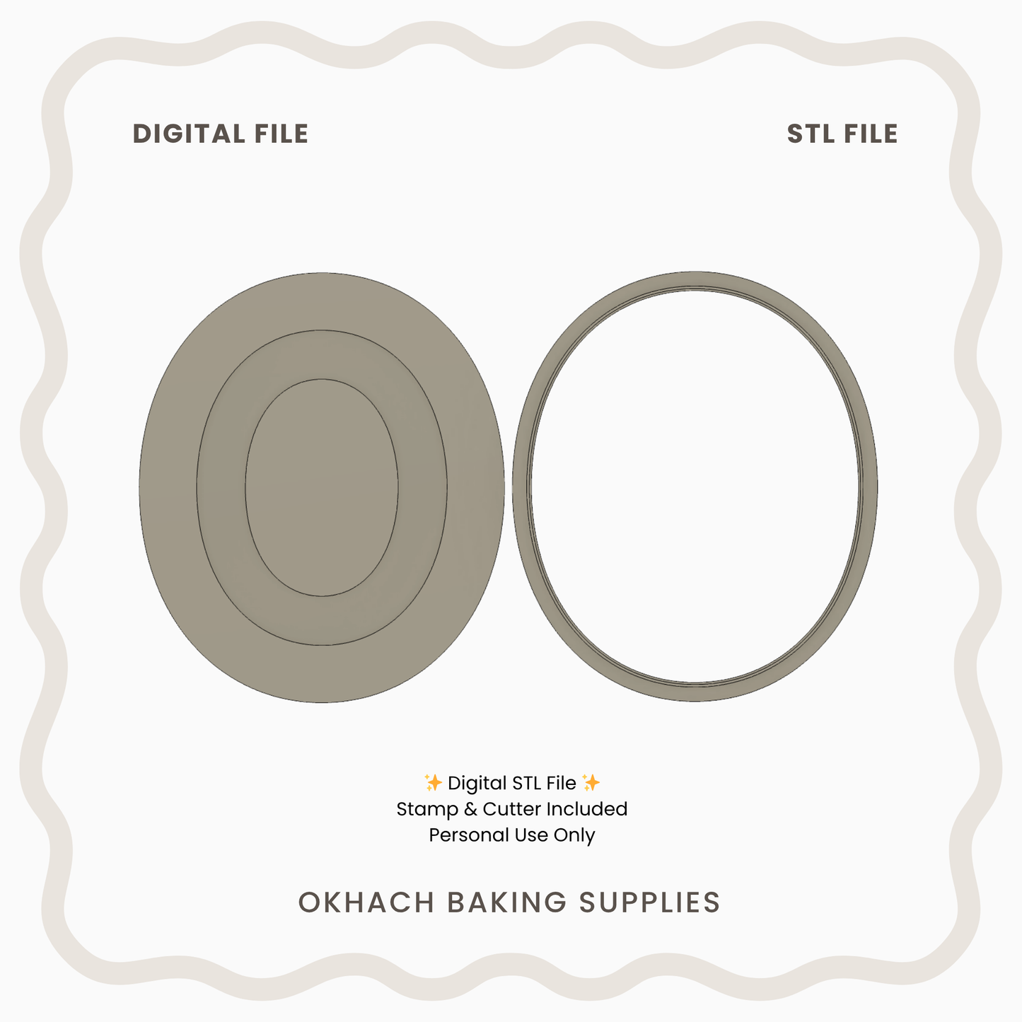 Number 0 Cookie Cutter & Stamp – Digital STL File for 3D Printing