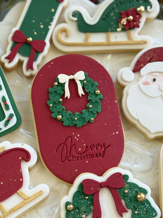 Mini Wreath (Bow) - Cookie Stamp & Cutter