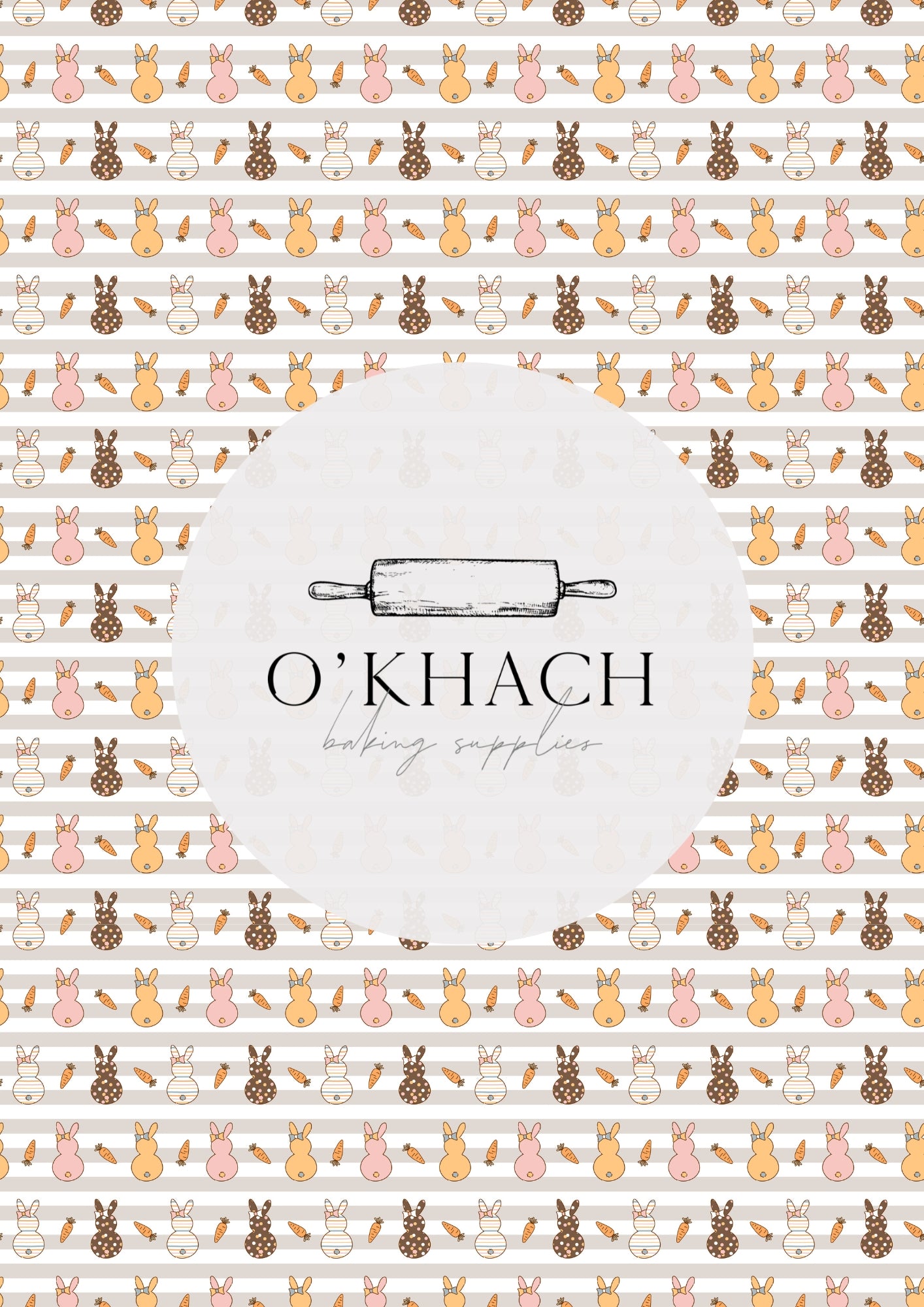 Spring Bunny Pattern No.10 - Edible Image - O'Khach Baking Supplies