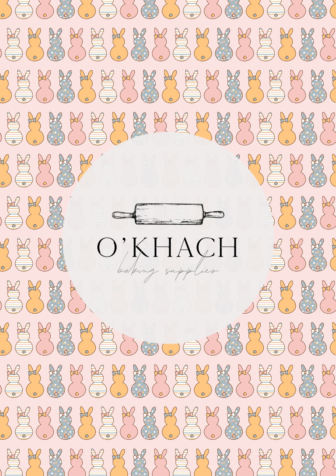 Spring Bunny Pattern No.7 - Edible Image - O'Khach Baking Supplies