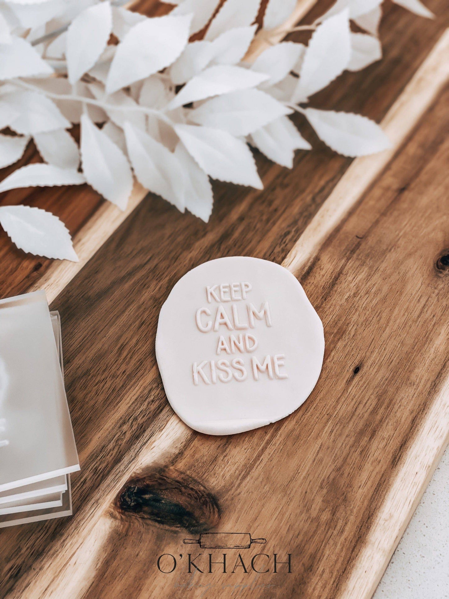 Keep Calm and Kiss Me 'UP' - Cookie Stamp - Ideal for Fondant & Sugar Cookies