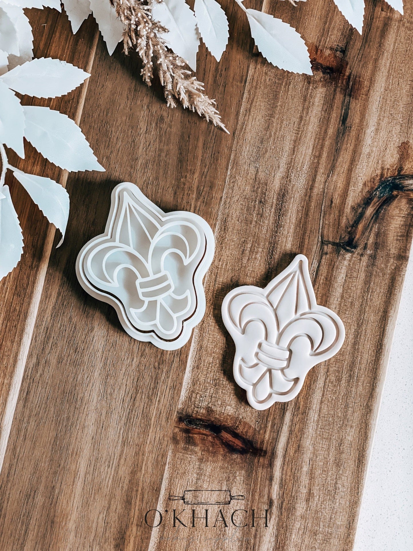 Fleur De Lis Cookie Stamp and Cutter - O'Khach Baking Supplies
