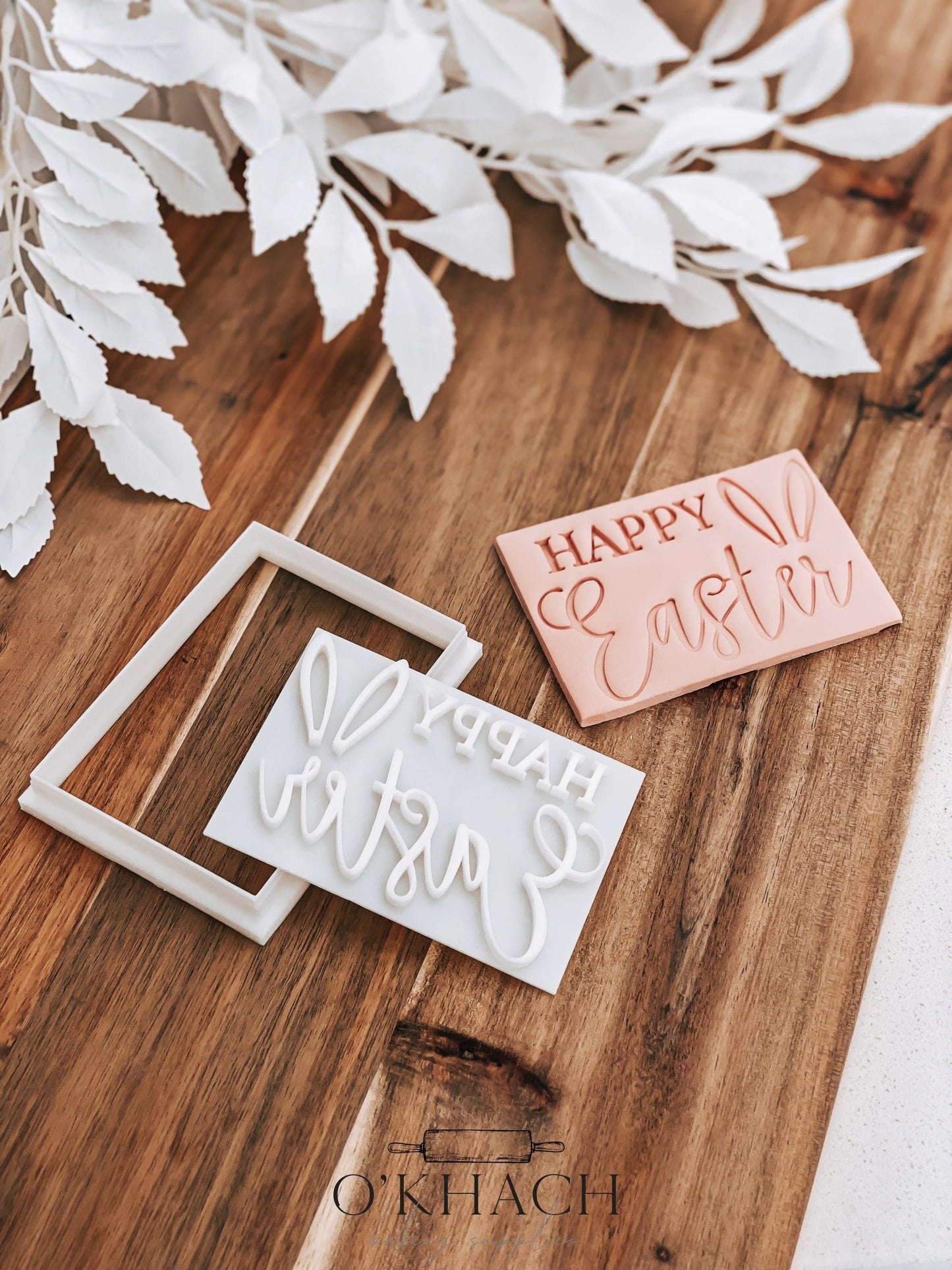 Happy Easter (Square) - Cookie Stamp and Cutter - Ideal for Fondant & Sugar Cookies
