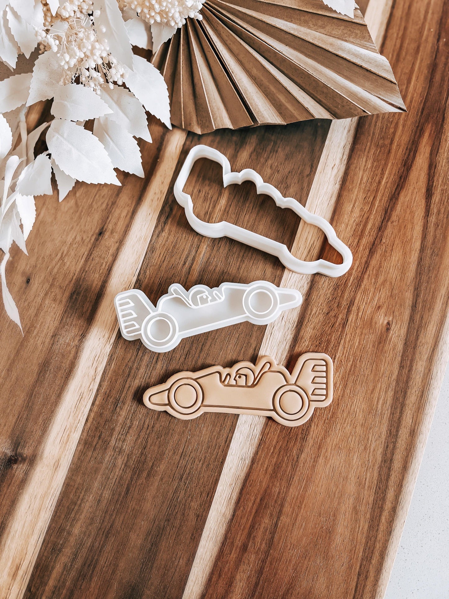 Race car - Cookie Stamp and Cutter - Ideal for Fondant & Sugar Cookies