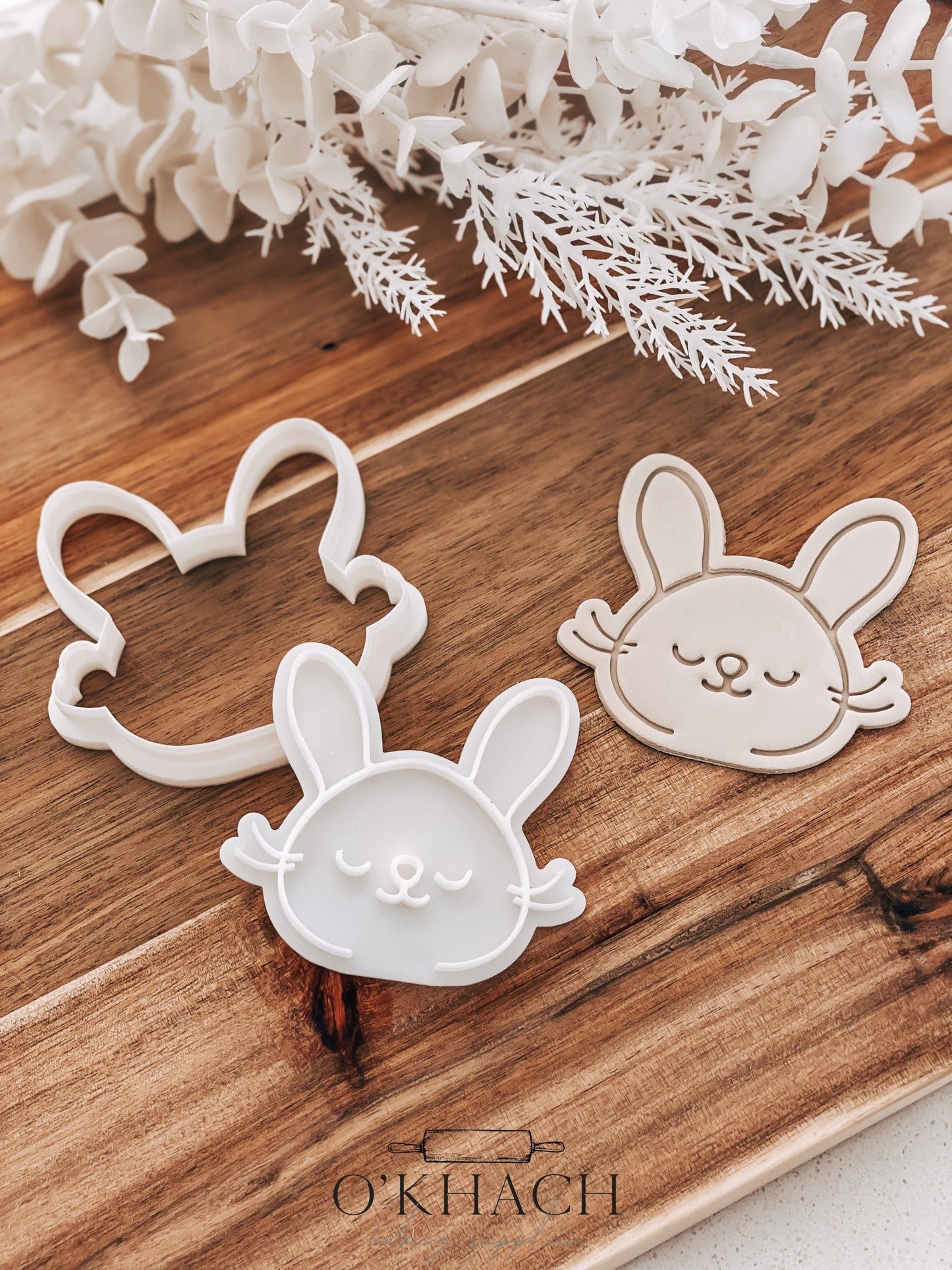 School Bunny - Cookie Stamp and Cutter - Ideal for Fondant & Sugar Cookies