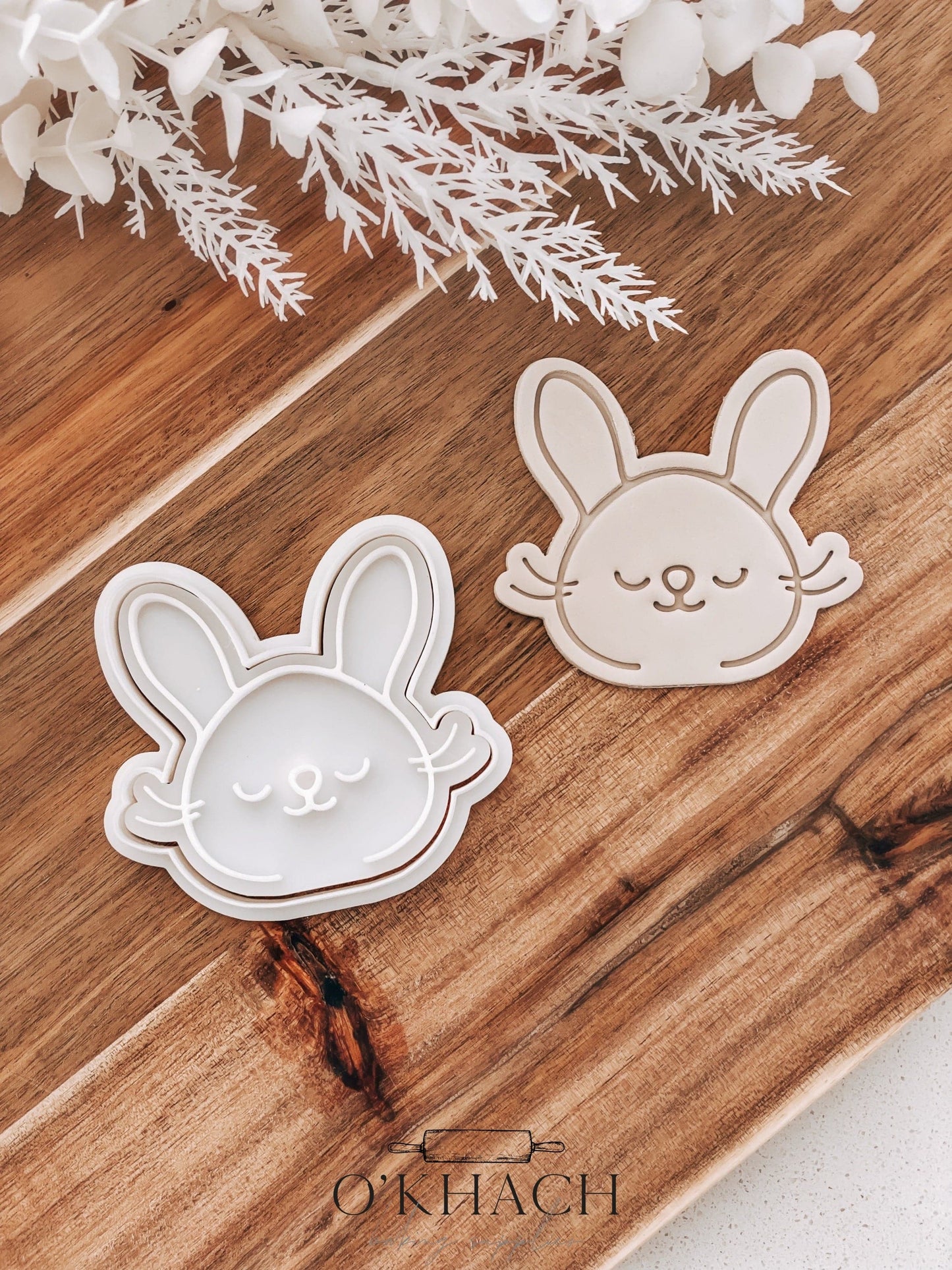 School Bunny - Cookie Stamp and Cutter - Ideal for Fondant & Sugar Cookies