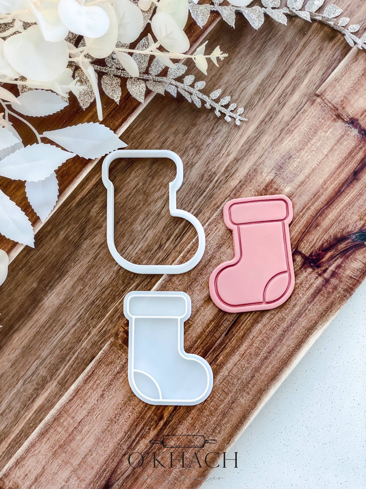 Stocking - Cookie Stamp and Cutter - Fondant & Sugar Cookies