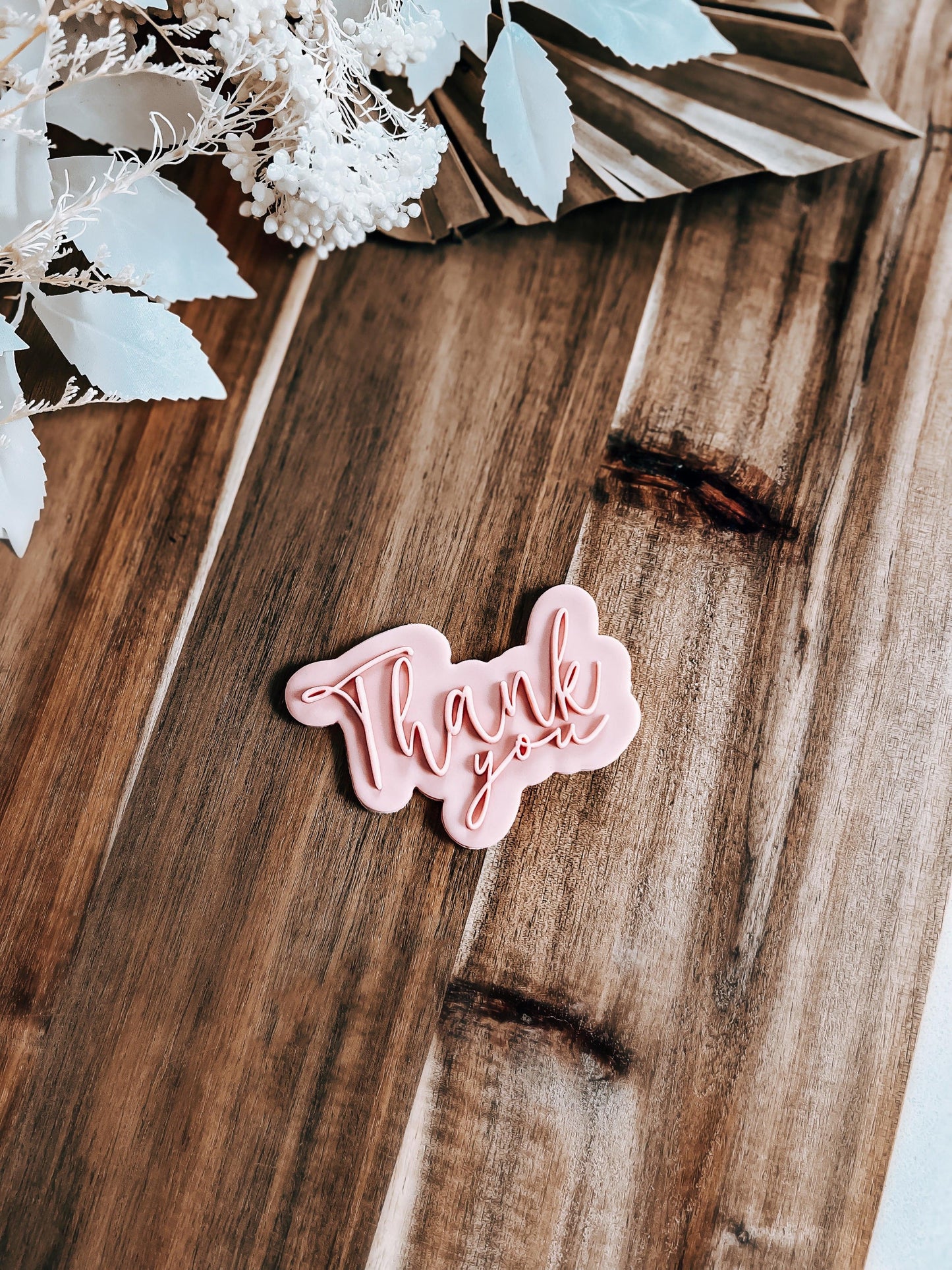 Thank you 'UP' (CURSIVE) - Cookie Stamp & Cutter - Ideal for Fondant & Sugar Cookies