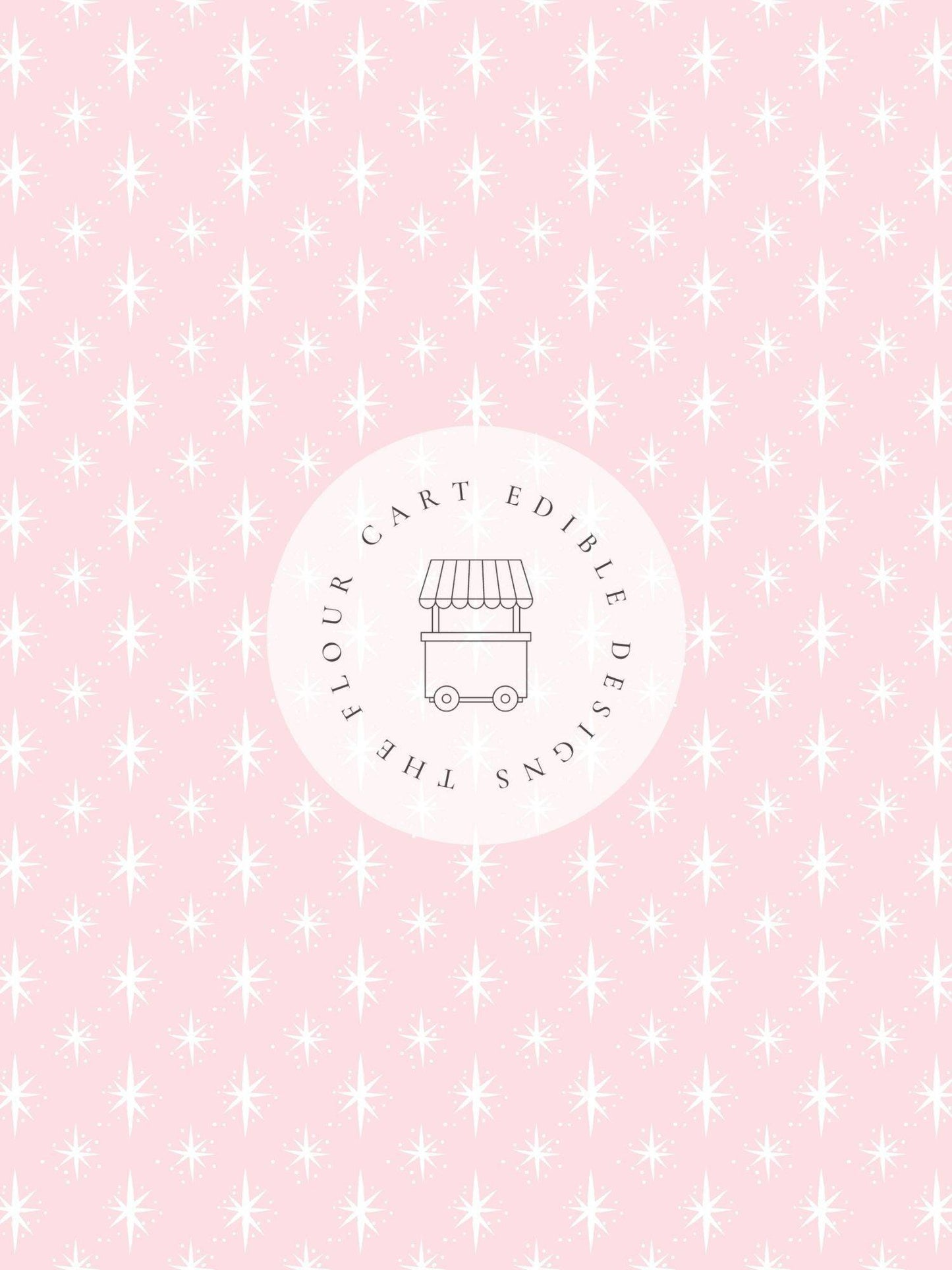 Candy Canes Pink Stars - Edible Image - O'Khach Baking Supplies