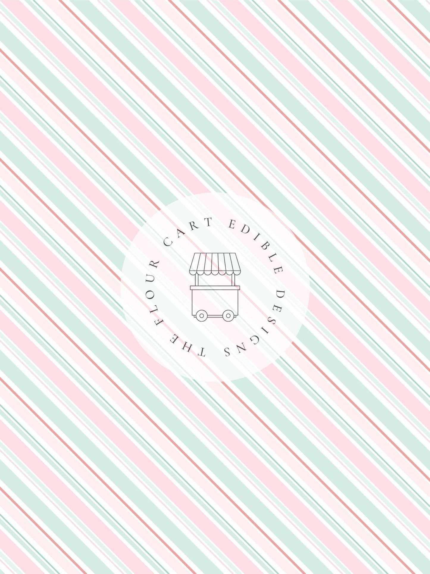 Candy Canes Stripes - Edible Image - O'Khach Baking Supplies