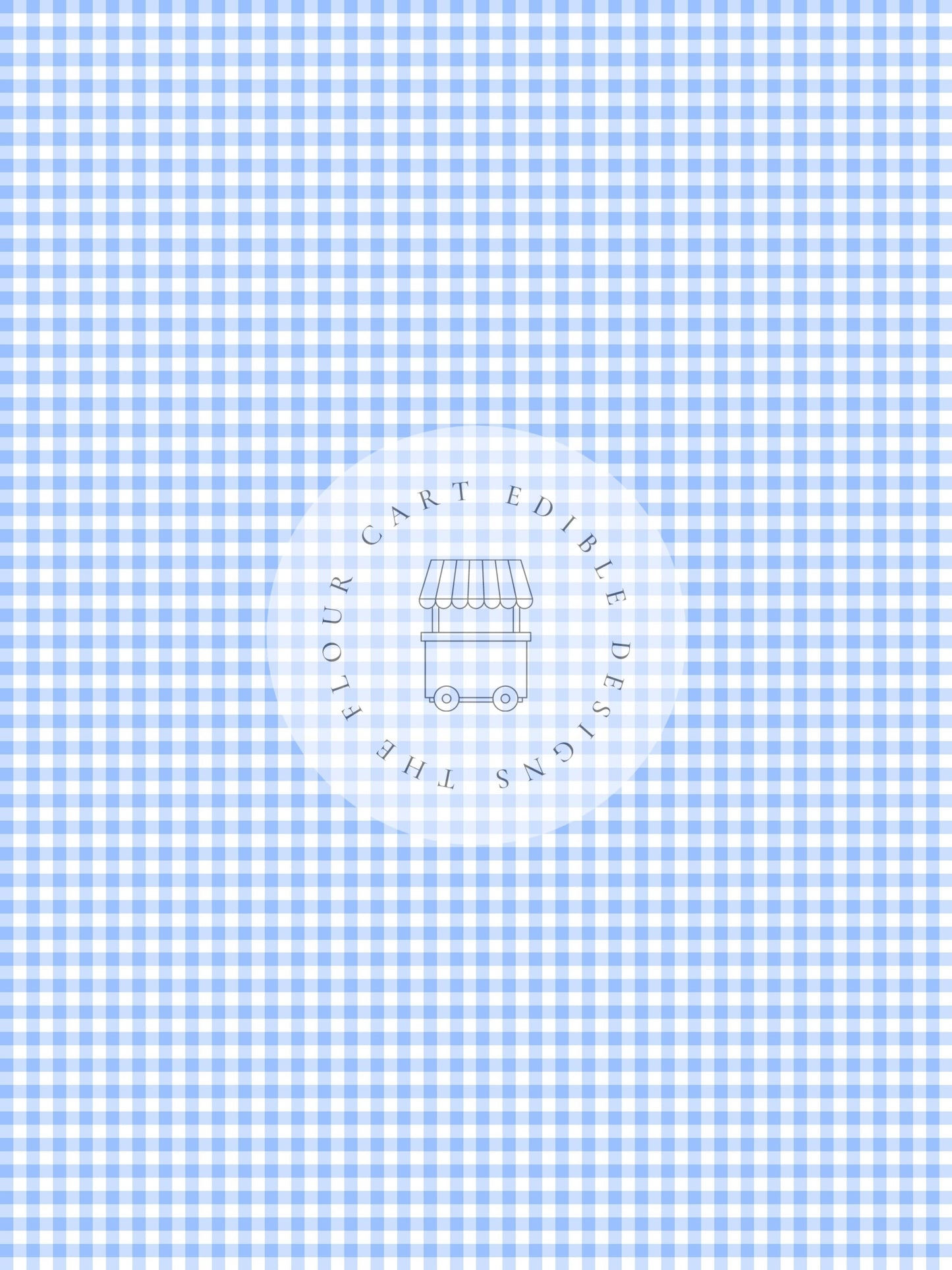 Gingham Blue - Edible Image - O'Khach Baking Supplies