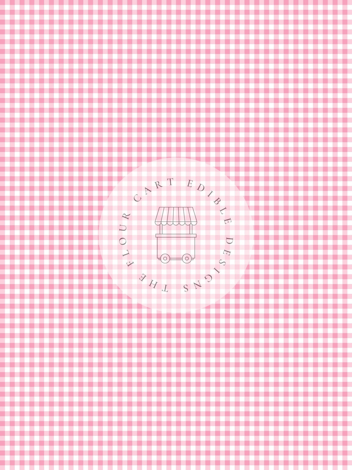 Gingham Pink - Edible Image - O'Khach Baking Supplies