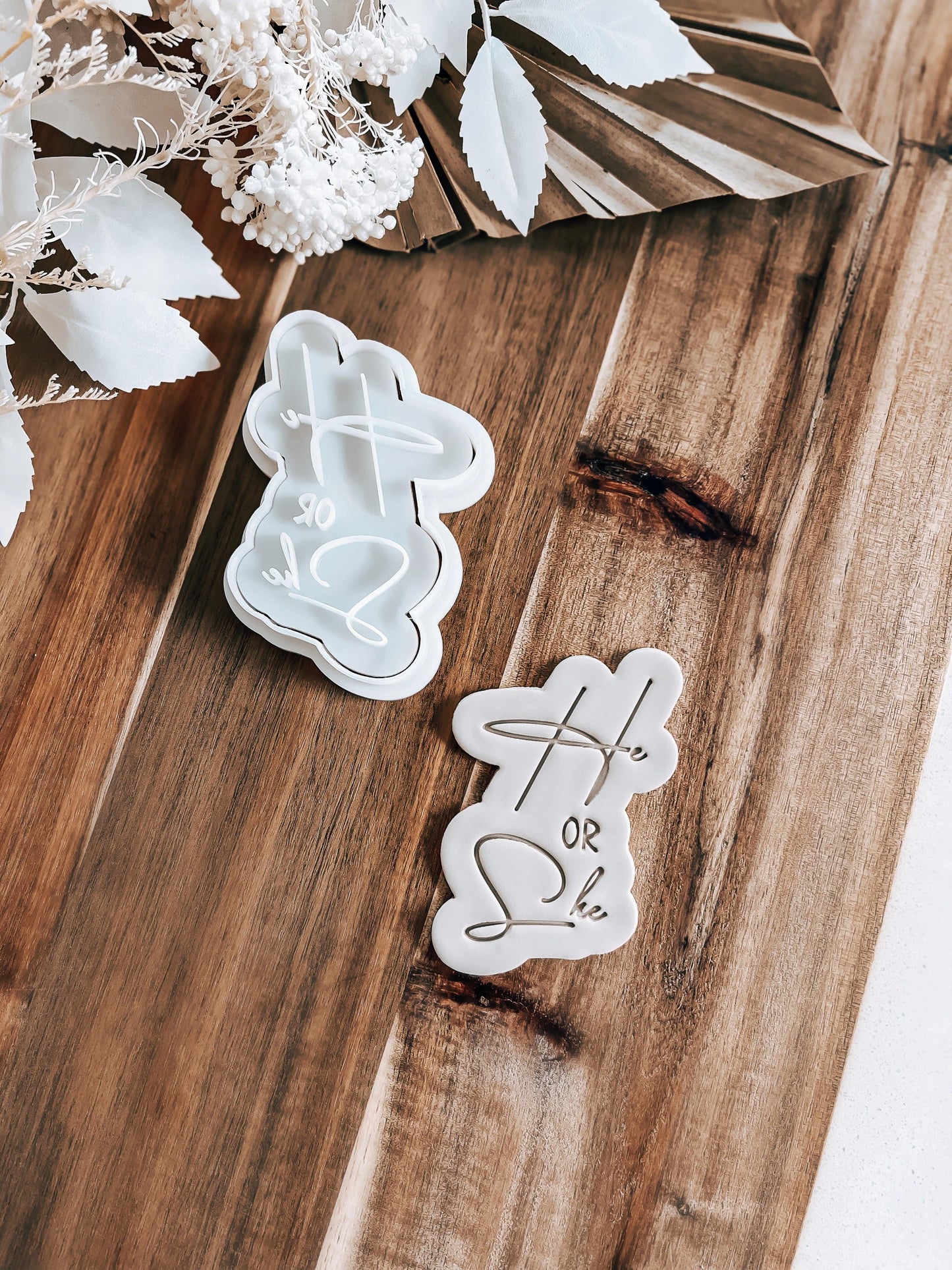 He or She Cookie Stamp - Perfect for Fondant & Sugar Cookies