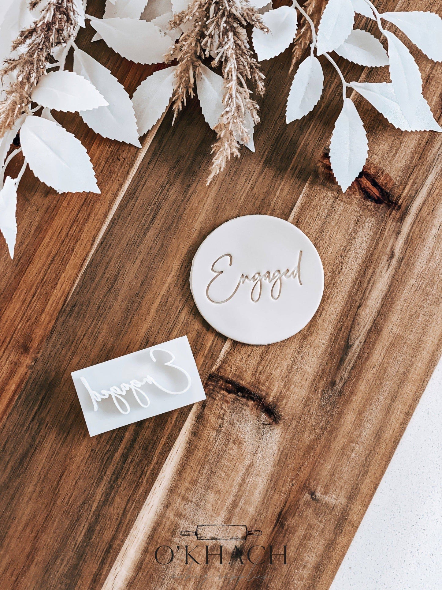 Engaged Stamp - Perfect for Fondant & Sugar Cookies