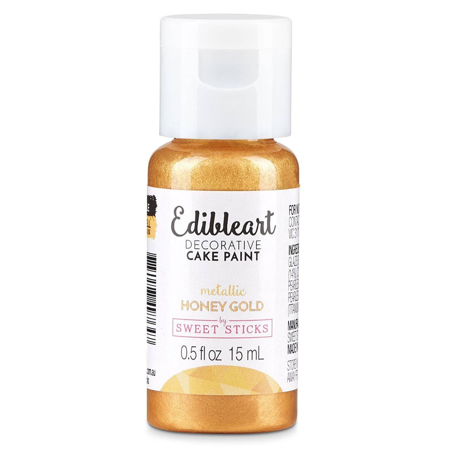 Honey Gold Metallic Edible Paint – Sweet Sticks 15ml | Food-Safe Cake Paint