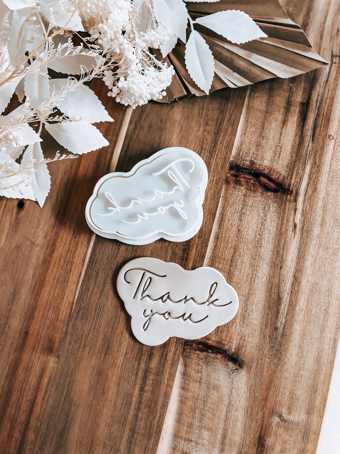 Thank you (CURSIVE) - Cookie Stamp & Cutter - Ideal for Fondant & Sugar Cookies