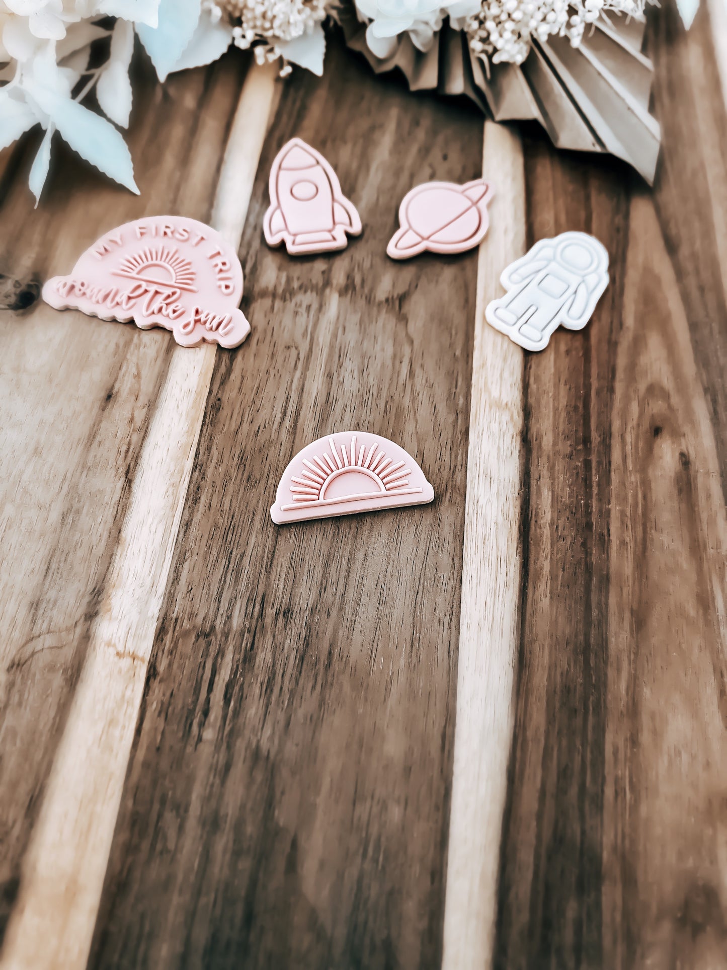 Mini First Trip Around The Sun - Stamp and Cutter - Perfect for Fondant & Sugar Cookies