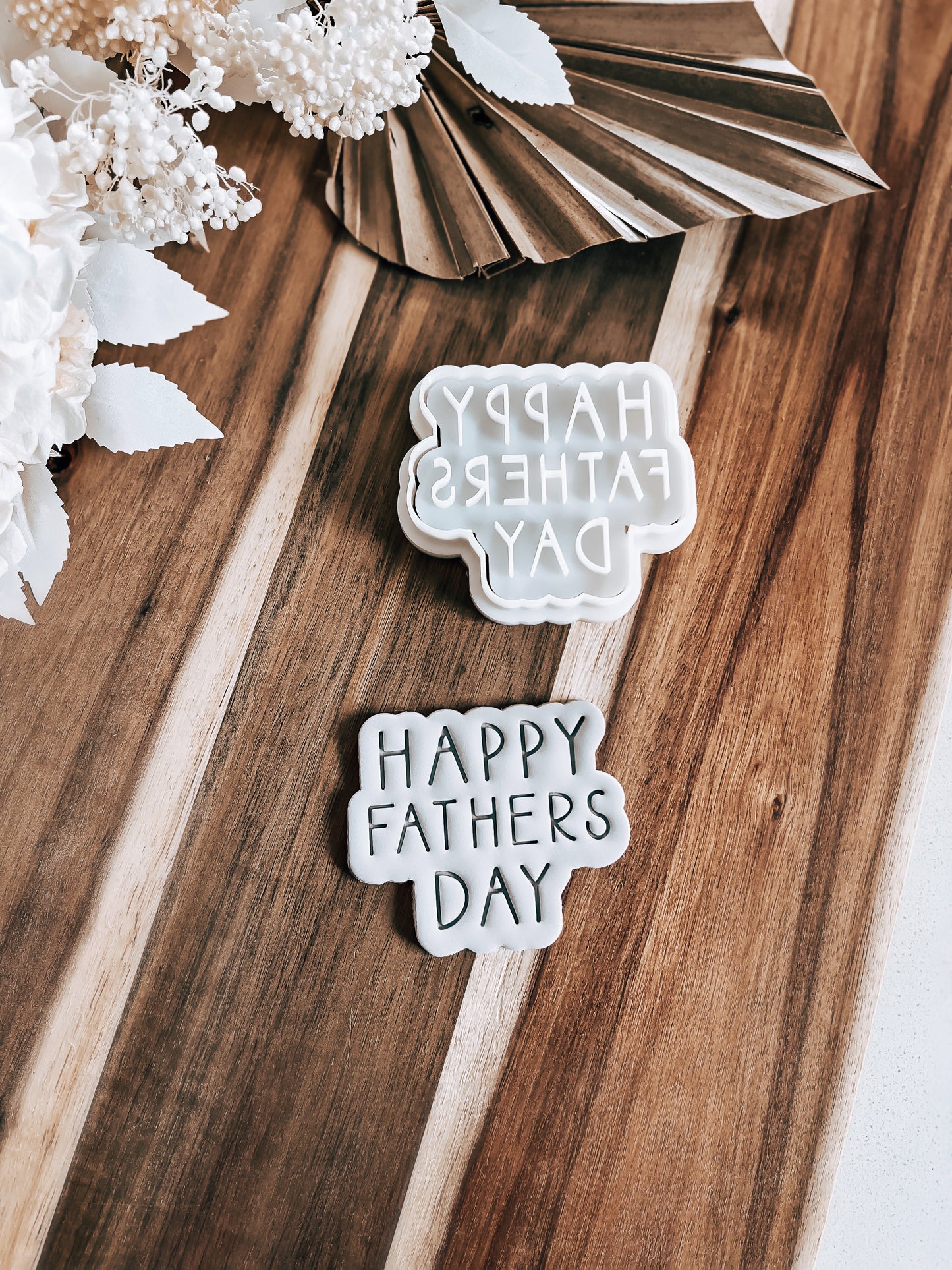 Happy Father's Day (FUN) Stamp & Cutter - Perfect for Fondant & Sugar Cookies