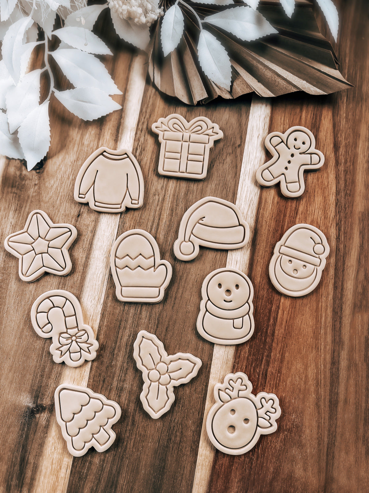 Mini Christmas Tree design stamped in fondant to show the finished cookie