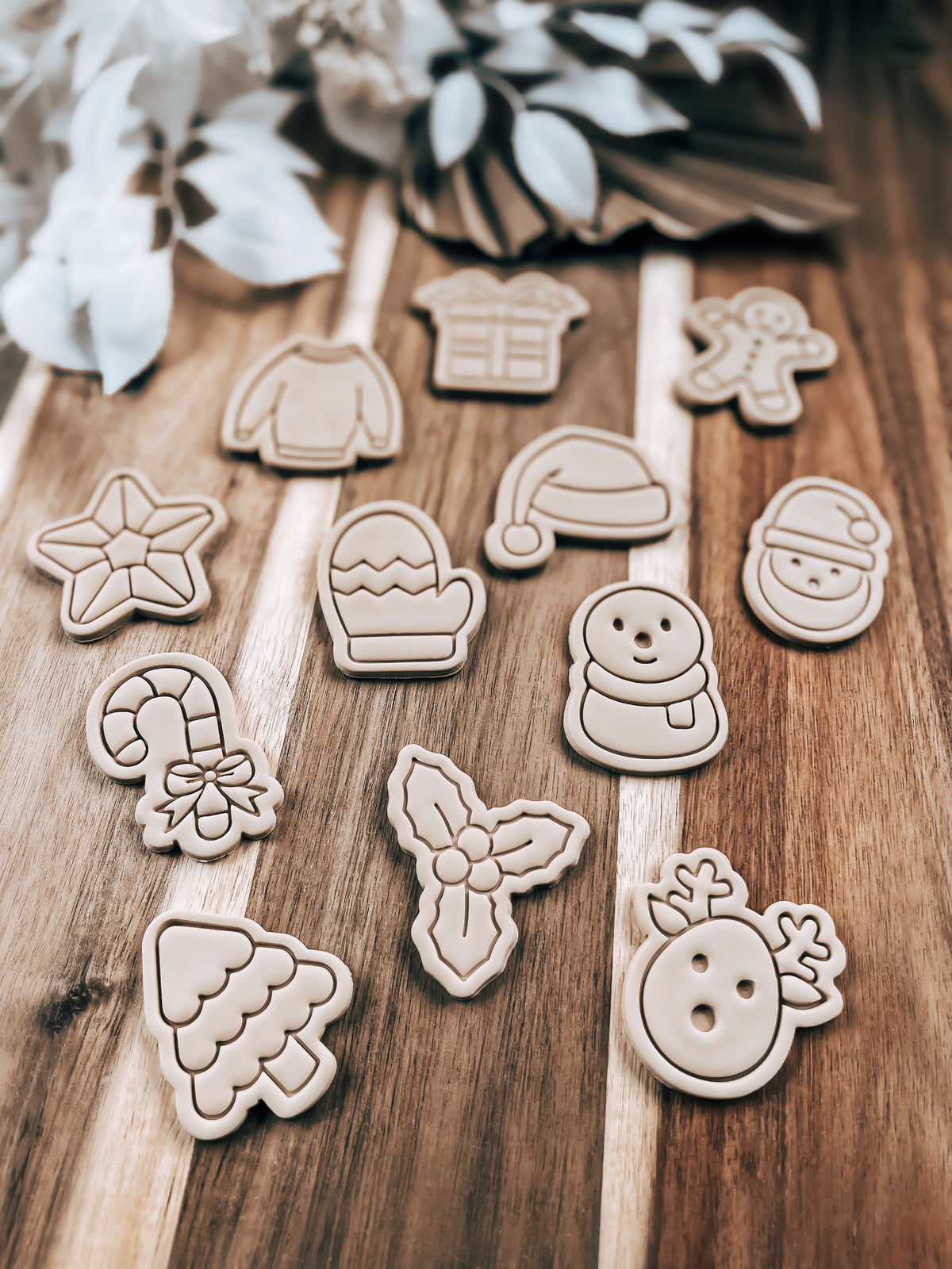 Mini Christmas Tree design stamped in fondant to show the finished cookie