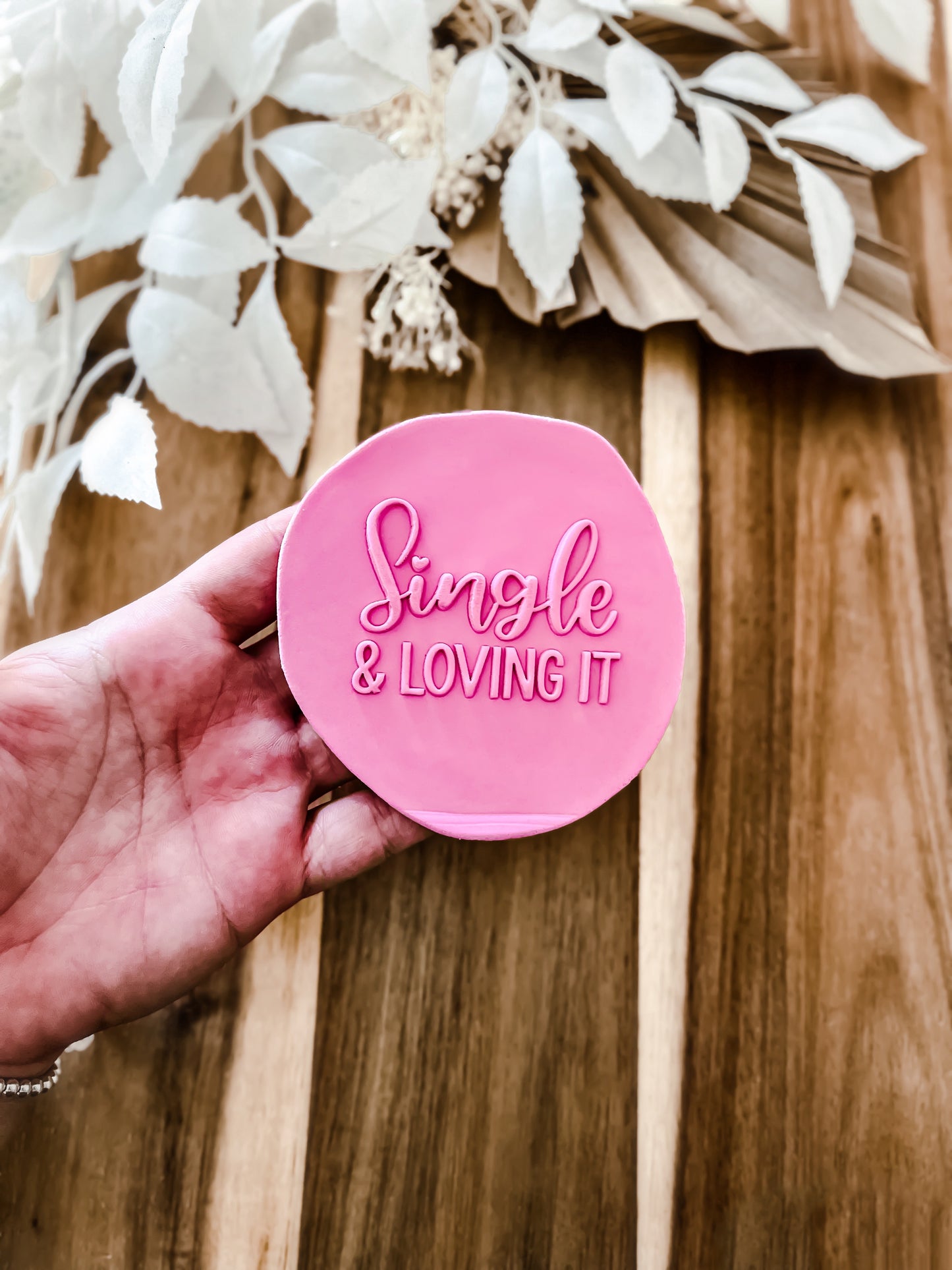 Single & Loving It 'UP' - Cookie Stamp - Ideal for Fondant & Sugar Cookies