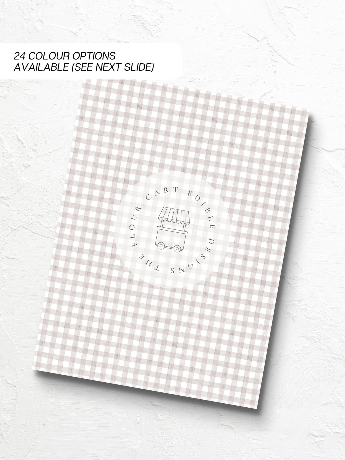Gingham edible image by O'Khach, 24 colour options