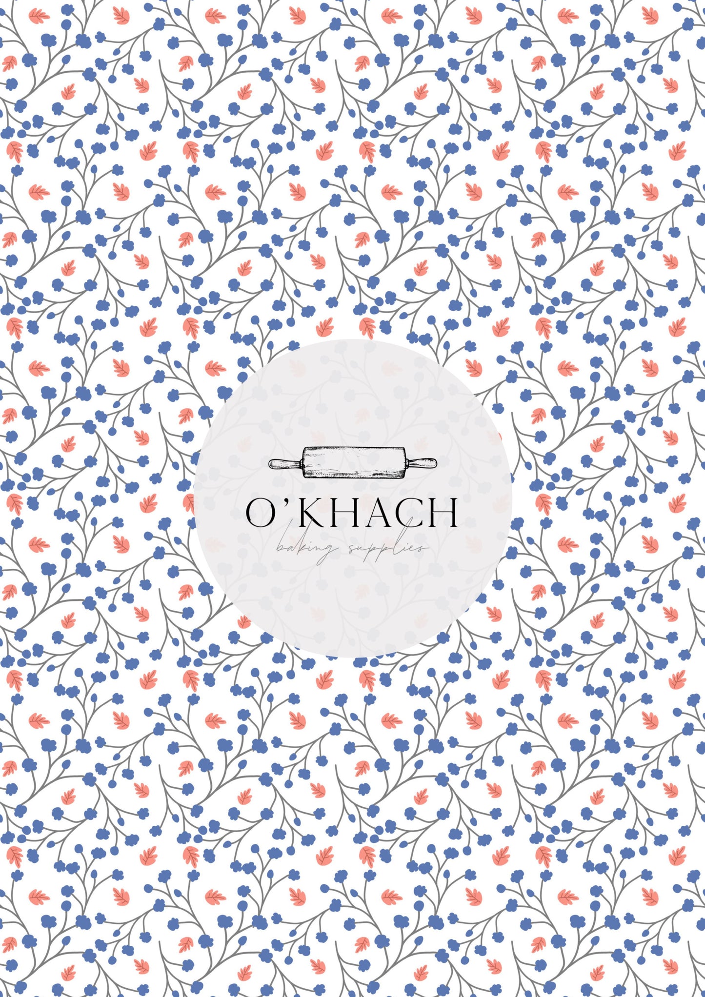 Blue Flower's - Edible Image – A4 Cake Topper & Cupcake Decoration